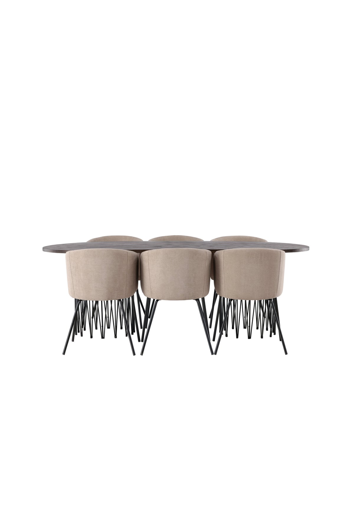 Stone Esszimmerset + Berit 220cm/6St. in Beige, Schwarz präsentiert im Onlineshop von KAQTU Design AG. Esszimmerset ist von Venture Home