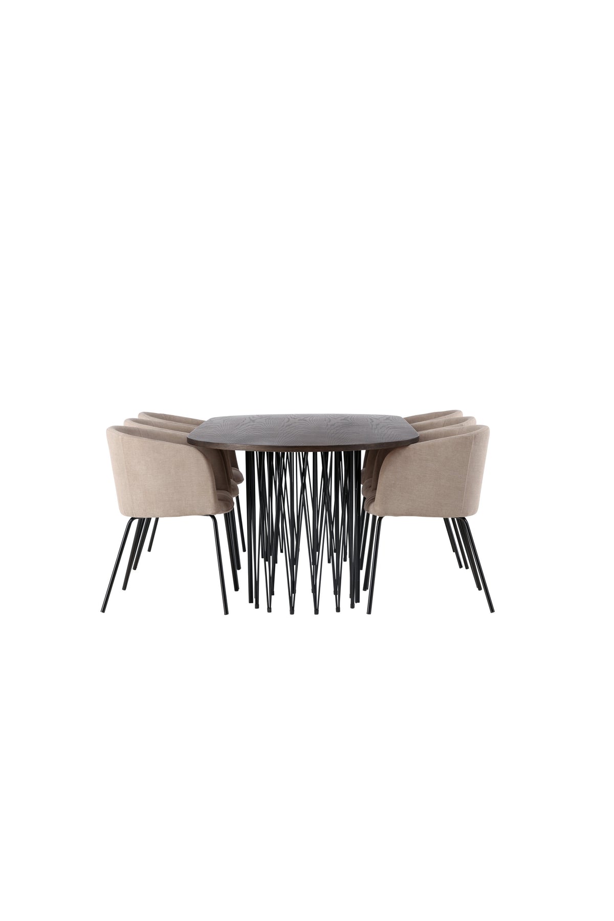 Stone Esszimmerset + Berit 220cm/6St. in Beige, Schwarz präsentiert im Onlineshop von KAQTU Design AG. Esszimmerset ist von Venture Home