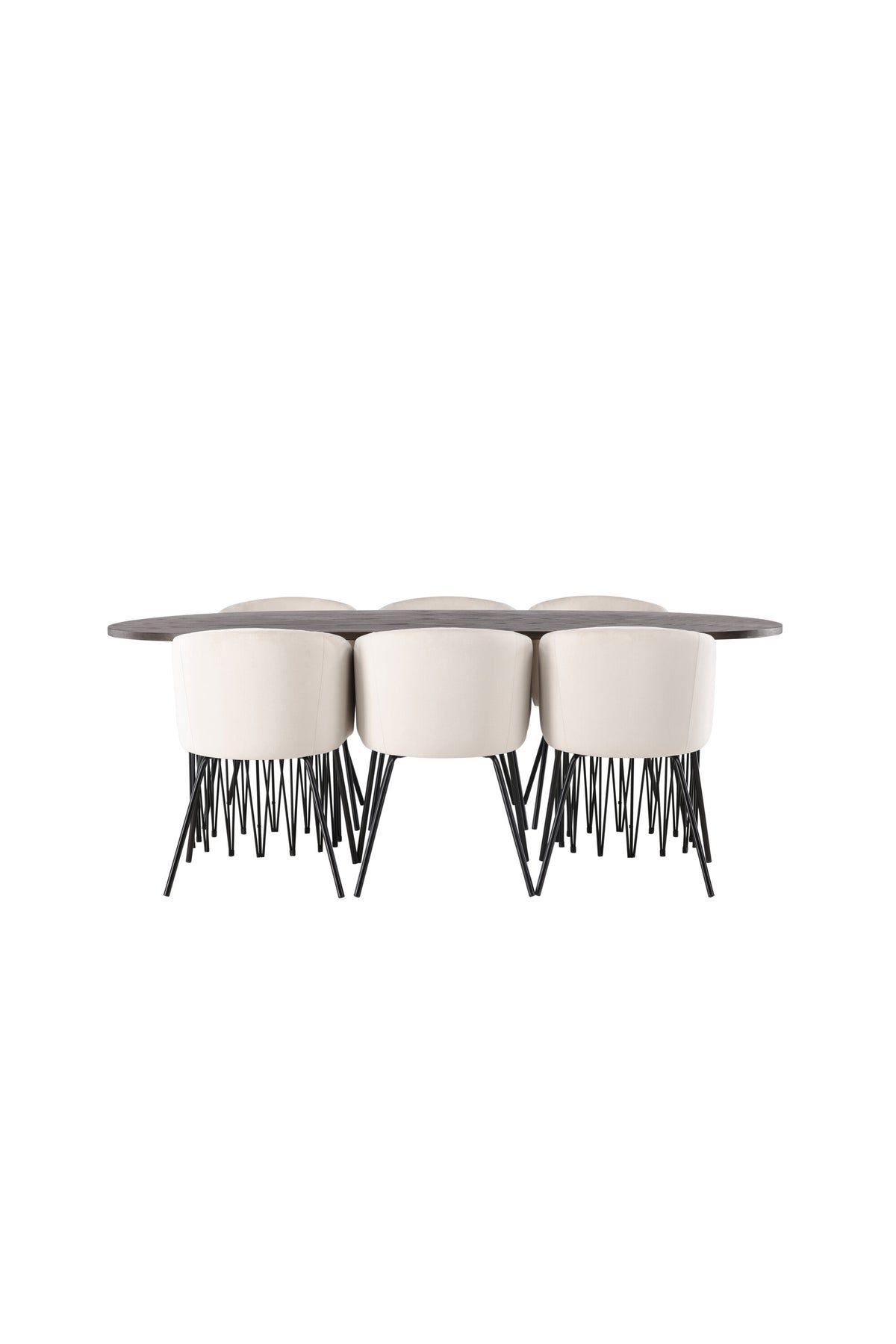 Stone Esszimmerset + Berit 220cm/6St. in Beige, Schwarz präsentiert im Onlineshop von KAQTU Design AG. Esszimmerset ist von Venture Home