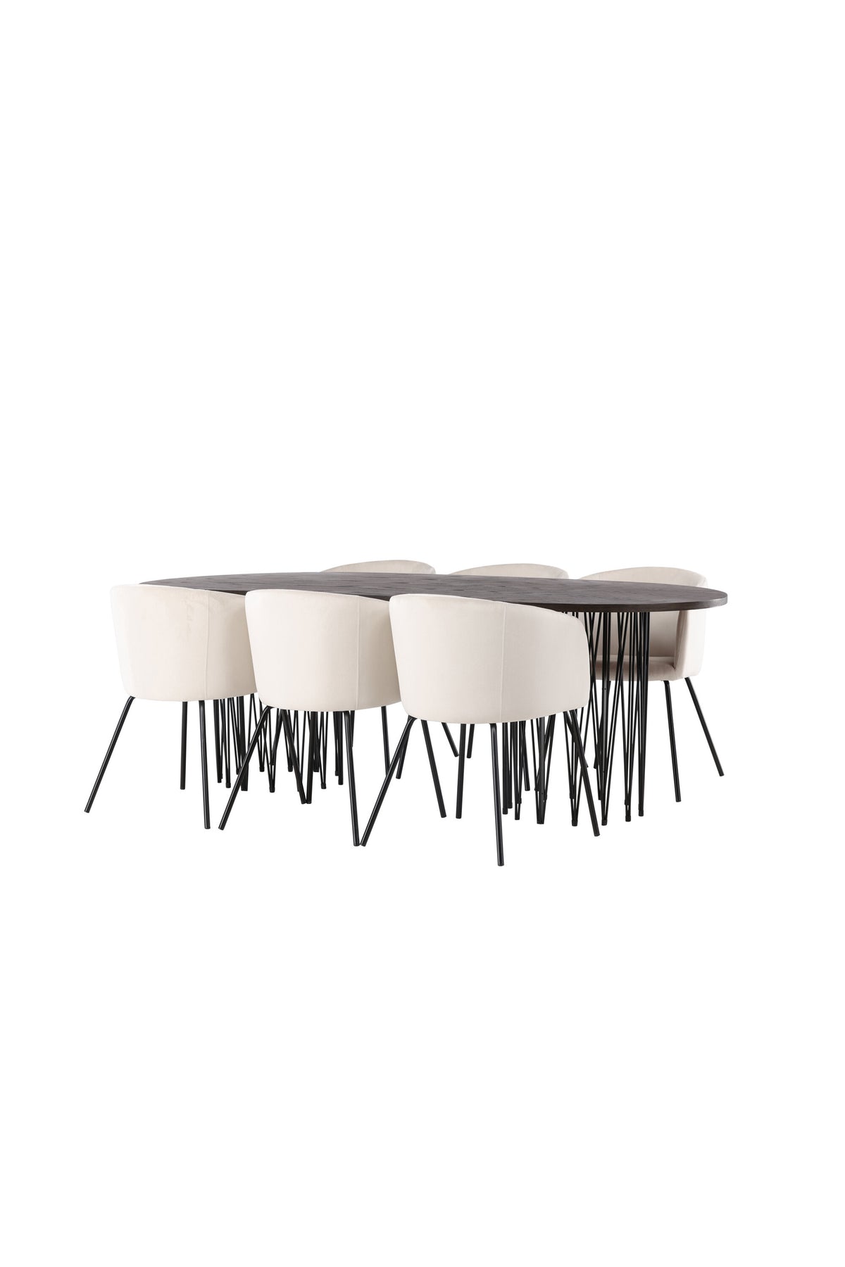Stone Esszimmerset + Berit 220cm/6St. in Beige, Schwarz präsentiert im Onlineshop von KAQTU Design AG. Esszimmerset ist von Venture Home