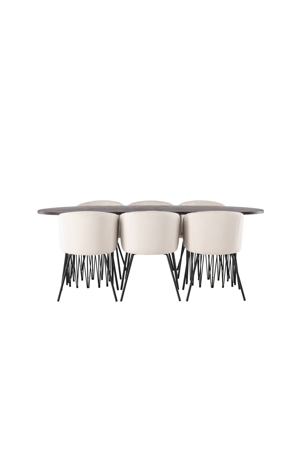 Stone Esszimmerset + Berit 220cm/6St. in Beige, Schwarz präsentiert im Onlineshop von KAQTU Design AG. Esszimmerset ist von Venture Home