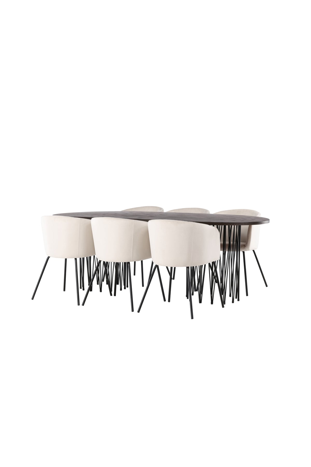 Stone Esszimmerset + Berit 220cm/6St. in Beige, Schwarz präsentiert im Onlineshop von KAQTU Design AG. Esszimmerset ist von Venture Home
