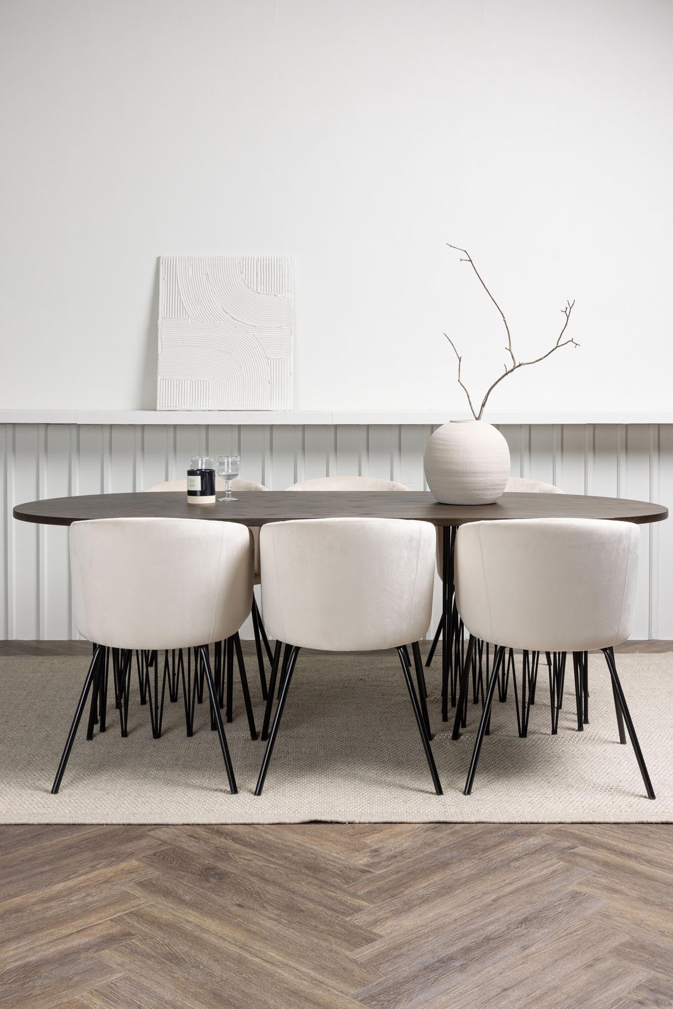 Modernes Stone Esszimmerset 220cm für 6 von Venture Home.