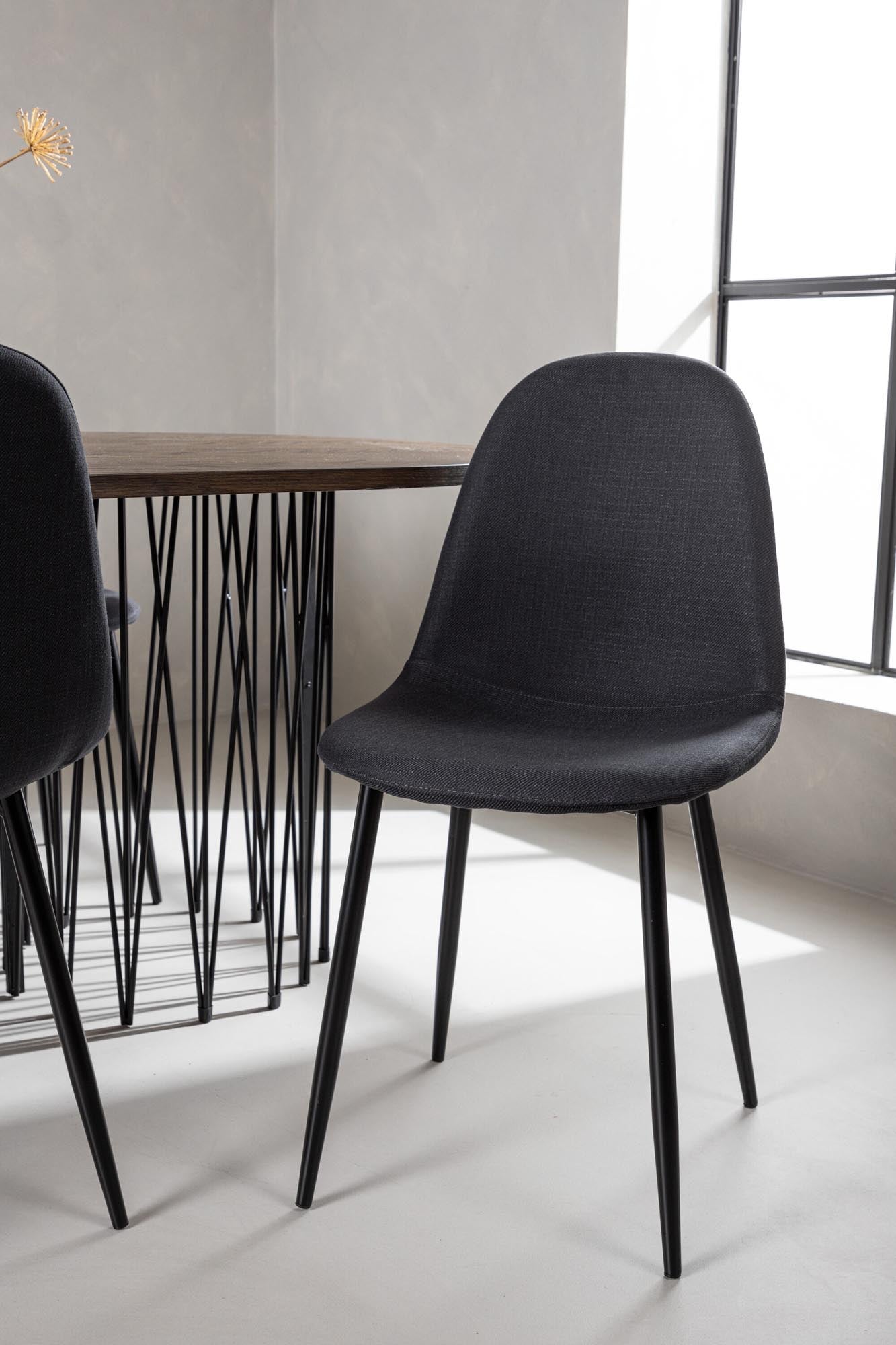 Modernes Stone Esszimmerset 220cm mit 6 bequemen Polar-Stühlen von Venture Home. Ideal für gesellige Abende und stilvolle Essbereiche.