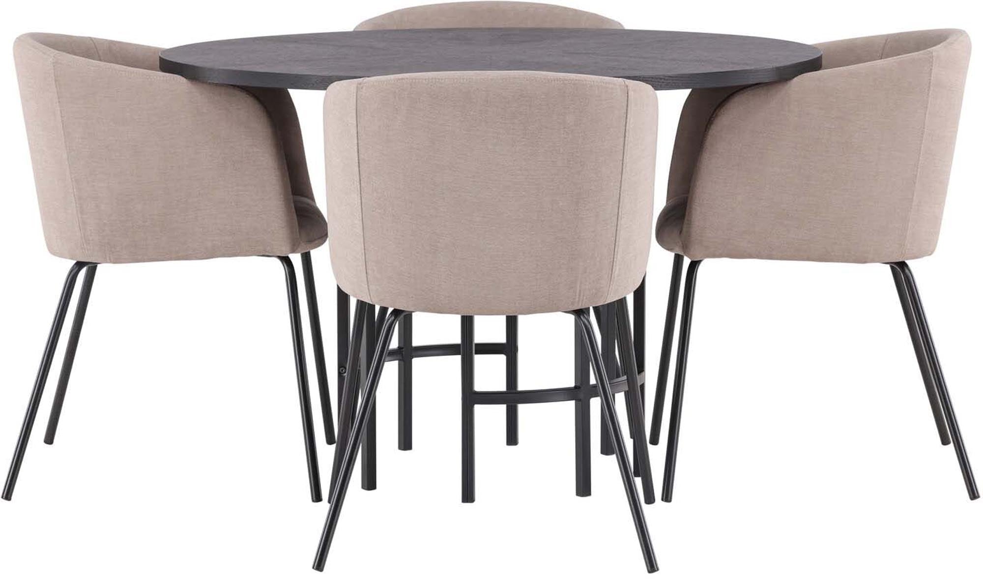 Entdecken Sie das stilvolle Esszimmerset Copenhagen + Berit ⌀115cm/4St. von Venture Home. Eleganter Esstisch und komfortable Stühle für Ihr Zuhause.