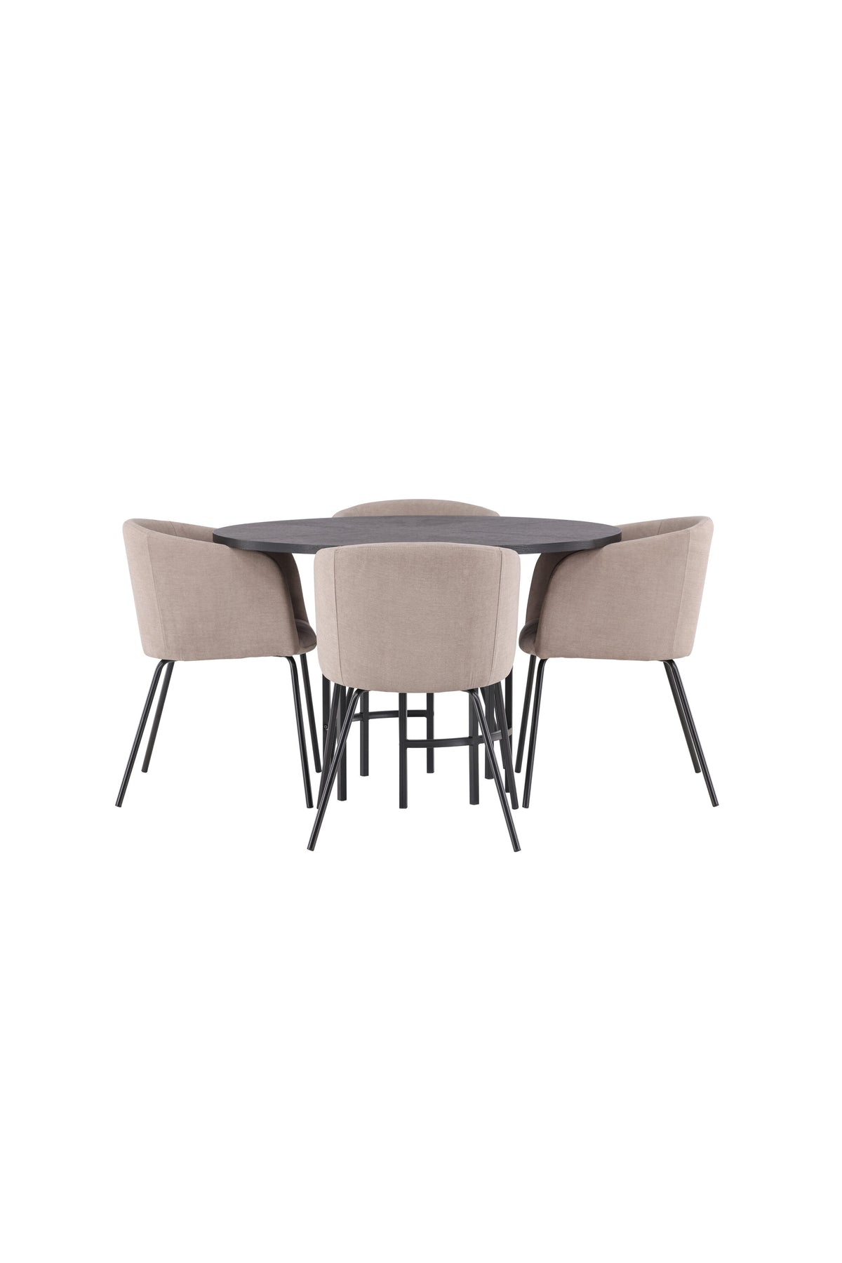 Esszimmerset Copenhagen + Berit ⌀115cm/4St. in Beige dunkel / Schwarz präsentiert im Onlineshop von KAQTU Design AG. Esszimmerset ist von Venture Home