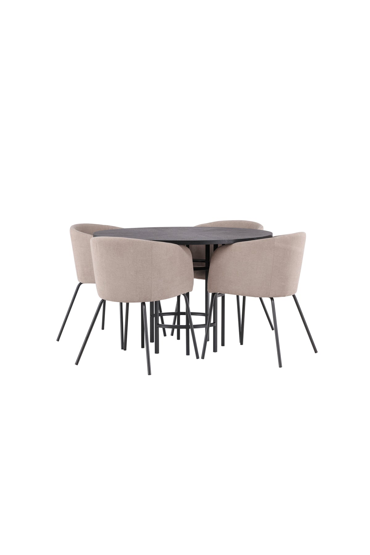 Esszimmerset Copenhagen + Berit ⌀115cm/4St. in Beige dunkel / Schwarz präsentiert im Onlineshop von KAQTU Design AG. Esszimmerset ist von Venture Home