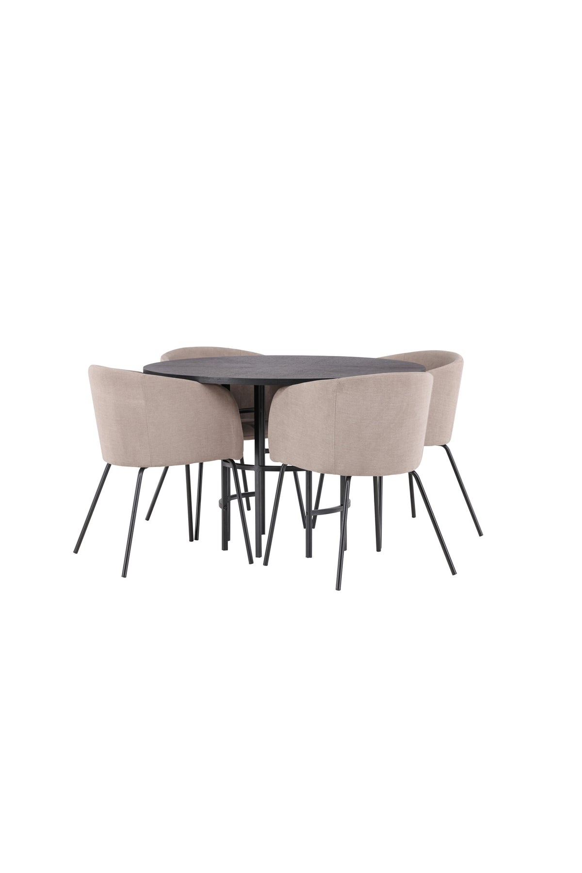 Esszimmerset Copenhagen + Berit ⌀115cm/4St. in Beige dunkel / Schwarz präsentiert im Onlineshop von KAQTU Design AG. Esszimmerset ist von Venture Home