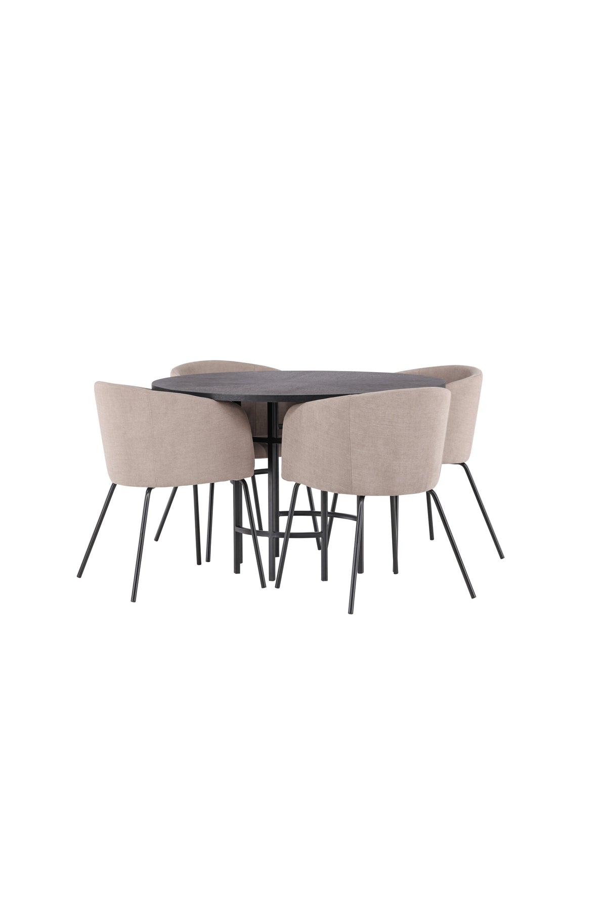 Esszimmerset Copenhagen + Berit ⌀115cm/4St. in Beige dunkel / Schwarz präsentiert im Onlineshop von KAQTU Design AG. Esszimmerset ist von Venture Home