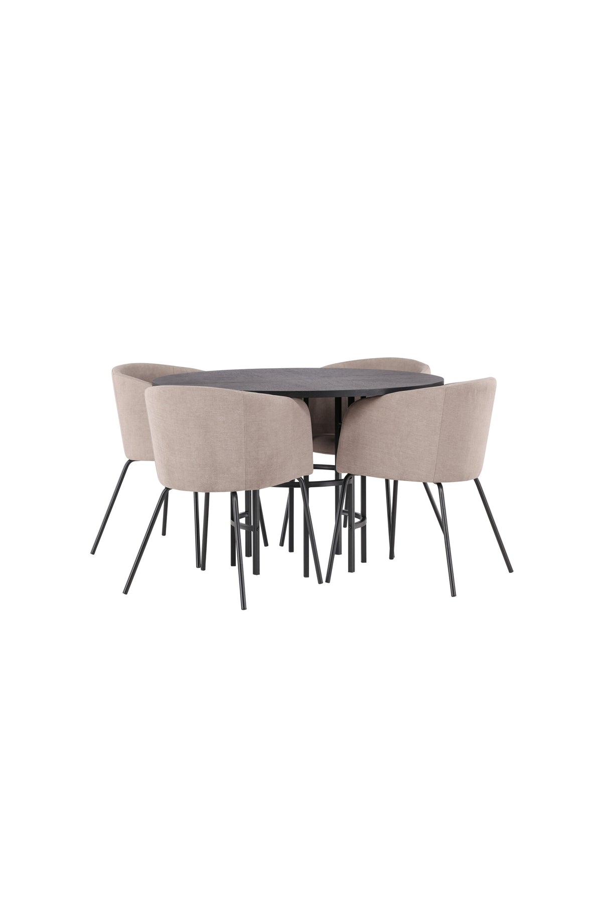 Esszimmerset Copenhagen + Berit ⌀115cm/4St. in Beige dunkel / Schwarz präsentiert im Onlineshop von KAQTU Design AG. Esszimmerset ist von Venture Home