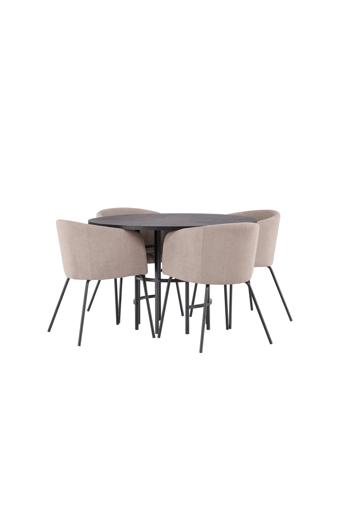 Esszimmerset Copenhagen + Berit ⌀115cm/4St. in Beige dunkel / Schwarz präsentiert im Onlineshop von KAQTU Design AG. Esszimmerset ist von Venture Home