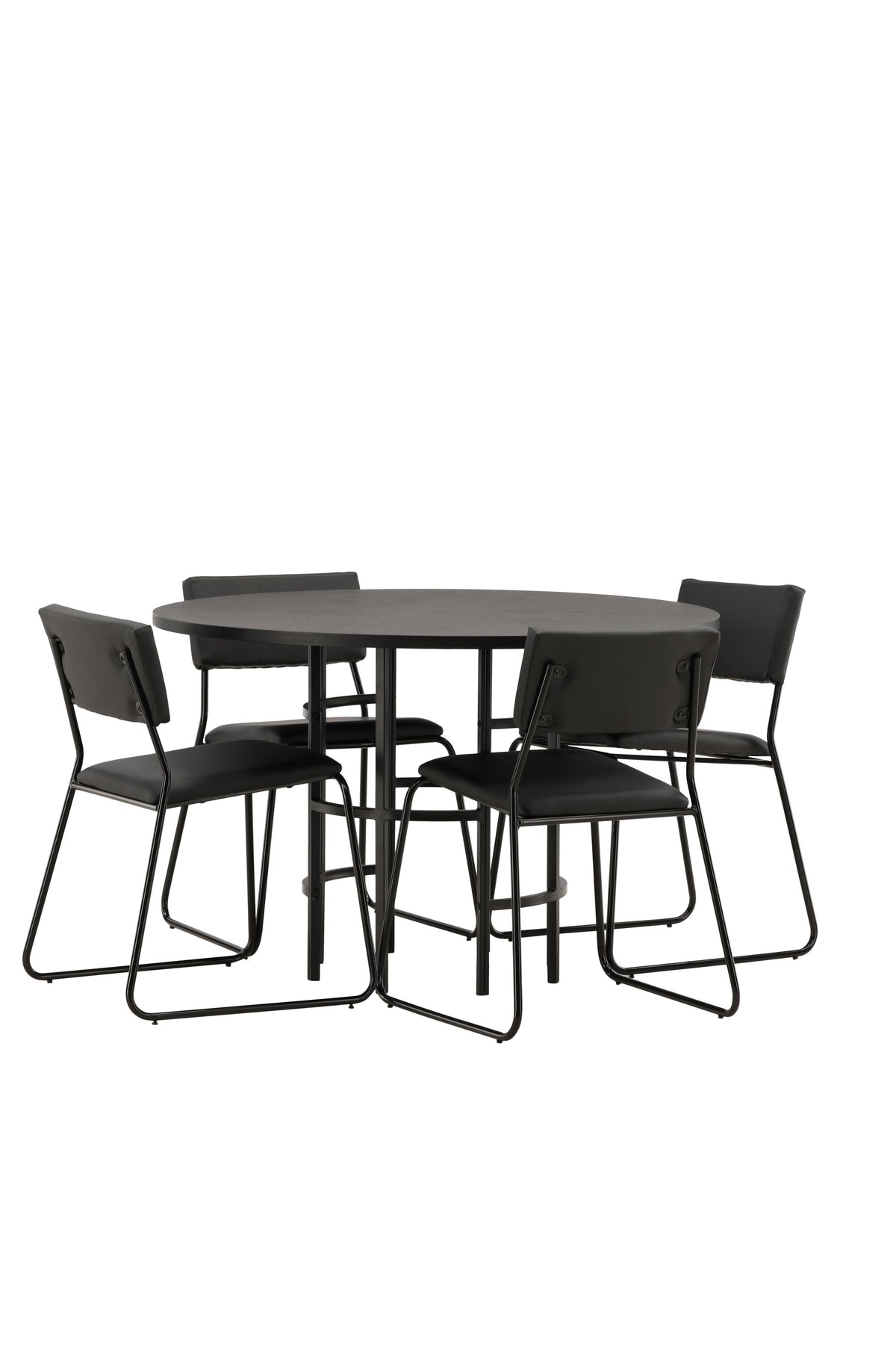 Esszimmerset Copenhagen + Kenth ⌀115cm/4St. in Schwarz präsentiert im Onlineshop von KAQTU Design AG. Esszimmerset ist von Venture Home