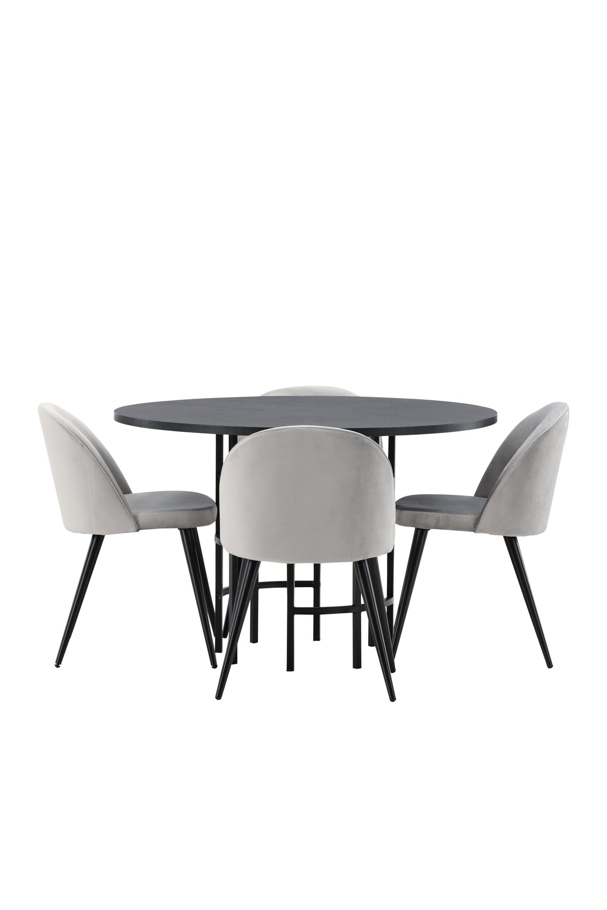 Esszimmerset Copenhagen + Velvet ⌀115cm/4St. in Schwarzgrau präsentiert im Onlineshop von KAQTU Design AG. Esszimmerset ist von Venture Home