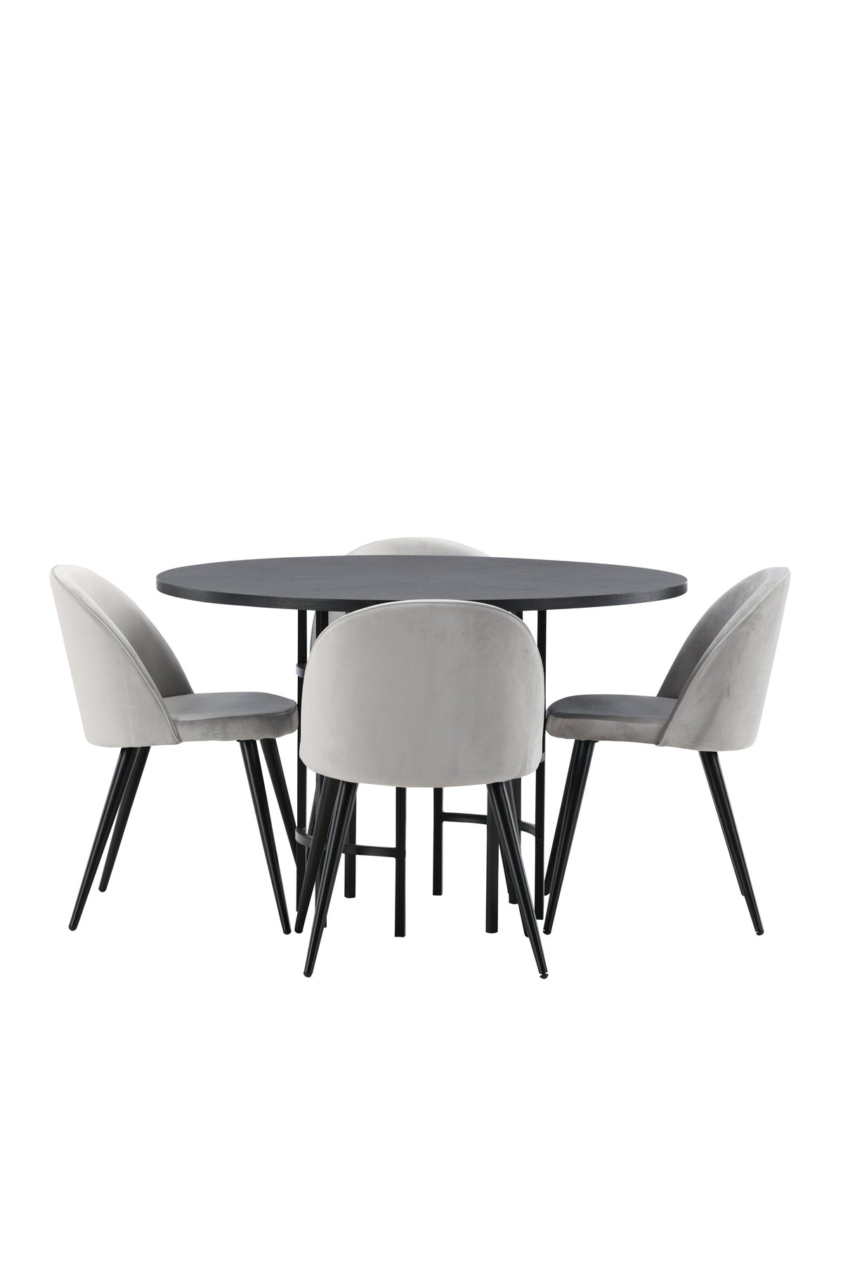Esszimmerset Copenhagen + Velvet ⌀115cm/4St. in Schwarzgrau präsentiert im Onlineshop von KAQTU Design AG. Esszimmerset ist von Venture Home