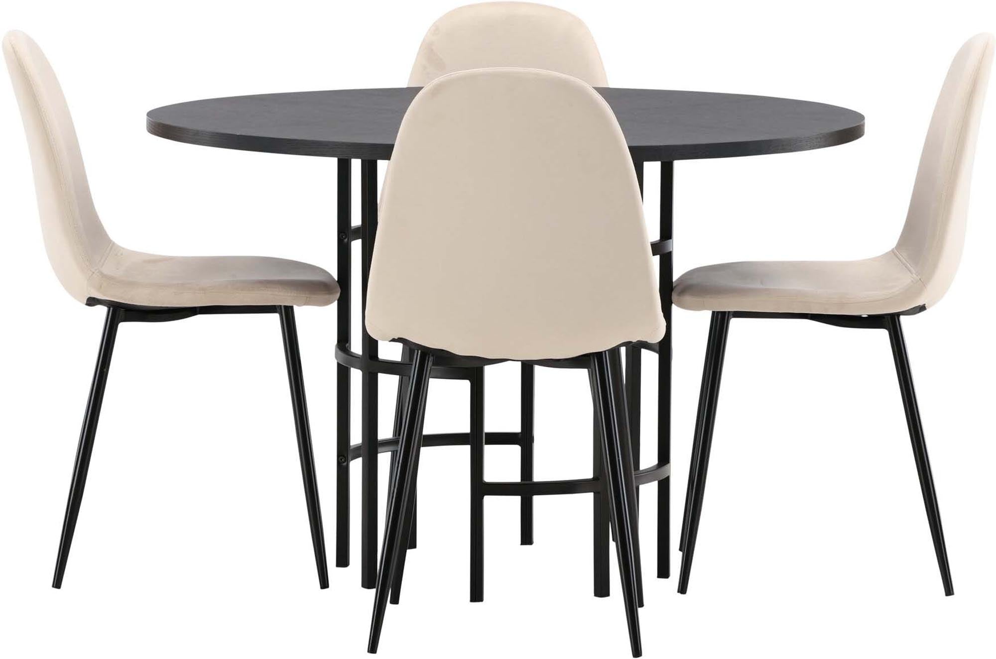 Skandinavisches Esszimmerset für gemütliche Runden zu viert.