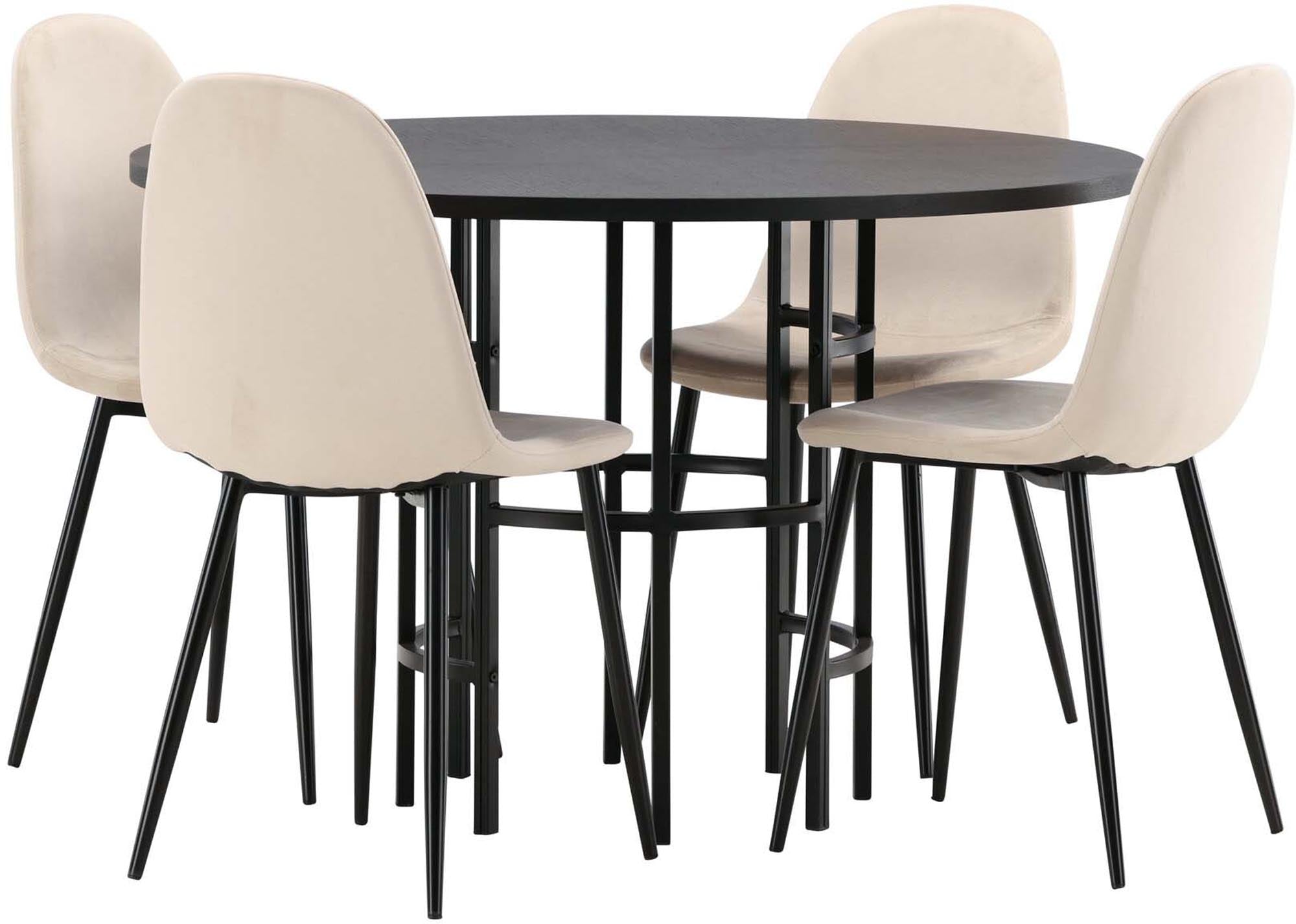 Skandinavisches Esszimmerset für gemütliche Runden zu viert.