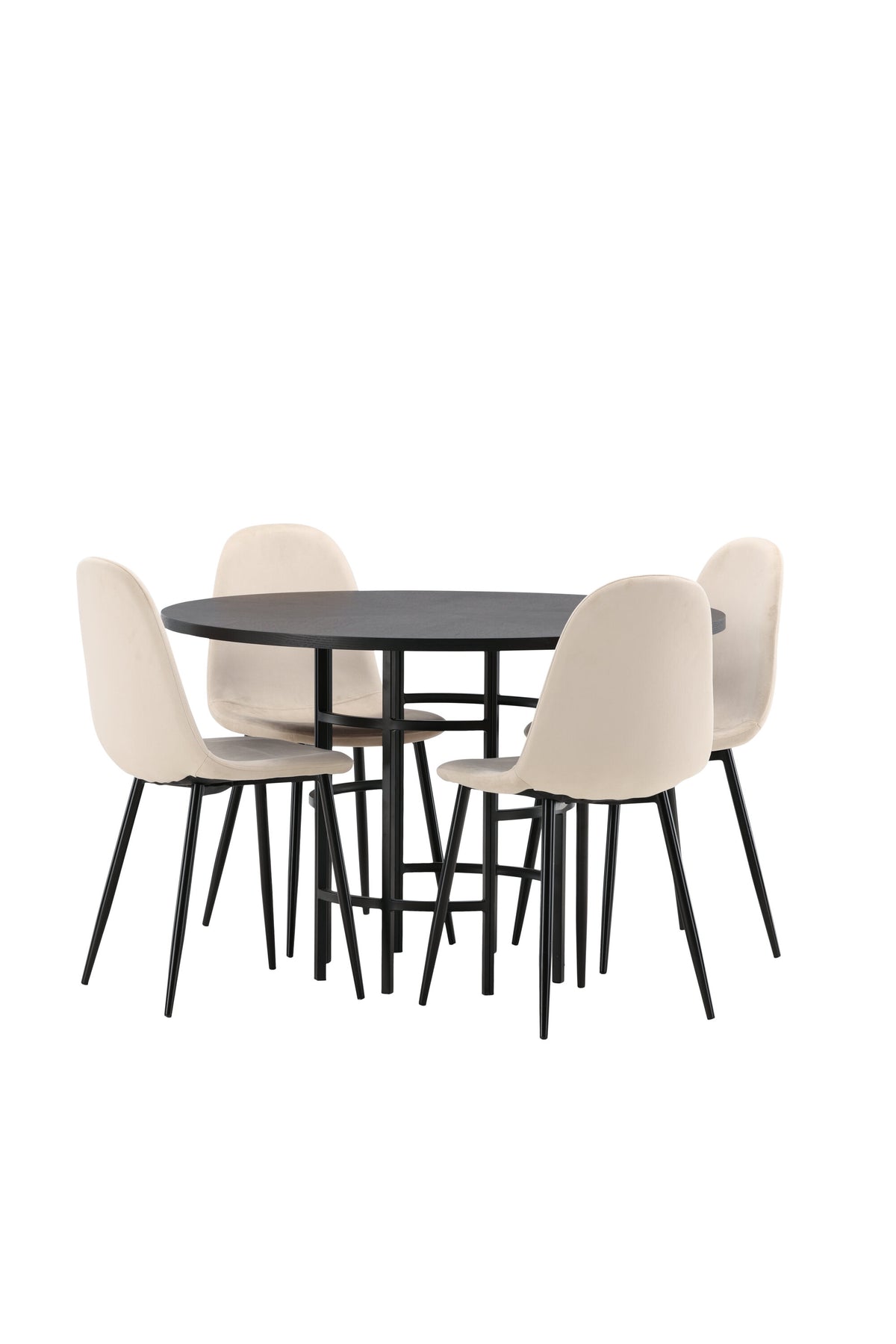 Esszimmerset Copenhagen + Polar ⌀115cm/4St. in Beige / Schwarz präsentiert im Onlineshop von KAQTU Design AG. Esszimmerset ist von Venture Home