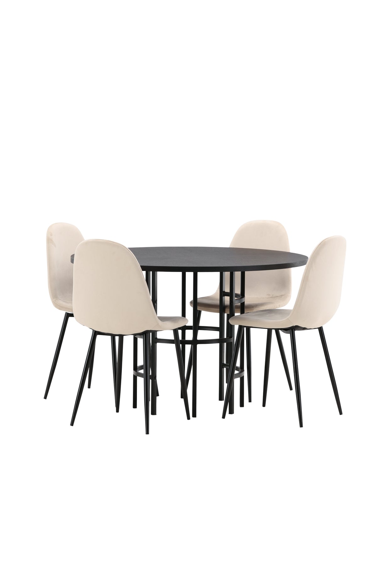 Esszimmerset Copenhagen + Polar ⌀115cm/4St. in Beige / Schwarz präsentiert im Onlineshop von KAQTU Design AG. Esszimmerset ist von Venture Home