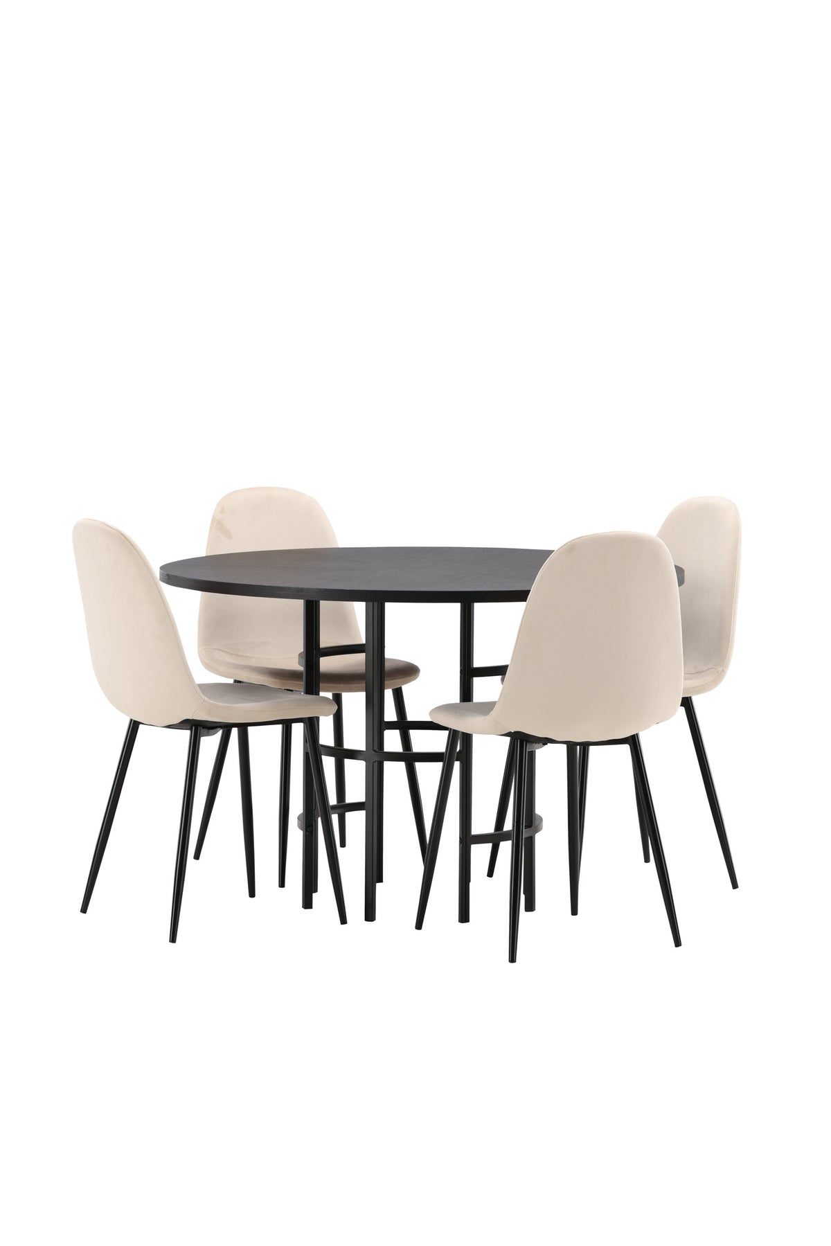 Esszimmerset Copenhagen + Polar ⌀115cm/4St. in Beige / Schwarz präsentiert im Onlineshop von KAQTU Design AG. Esszimmerset ist von Venture Home