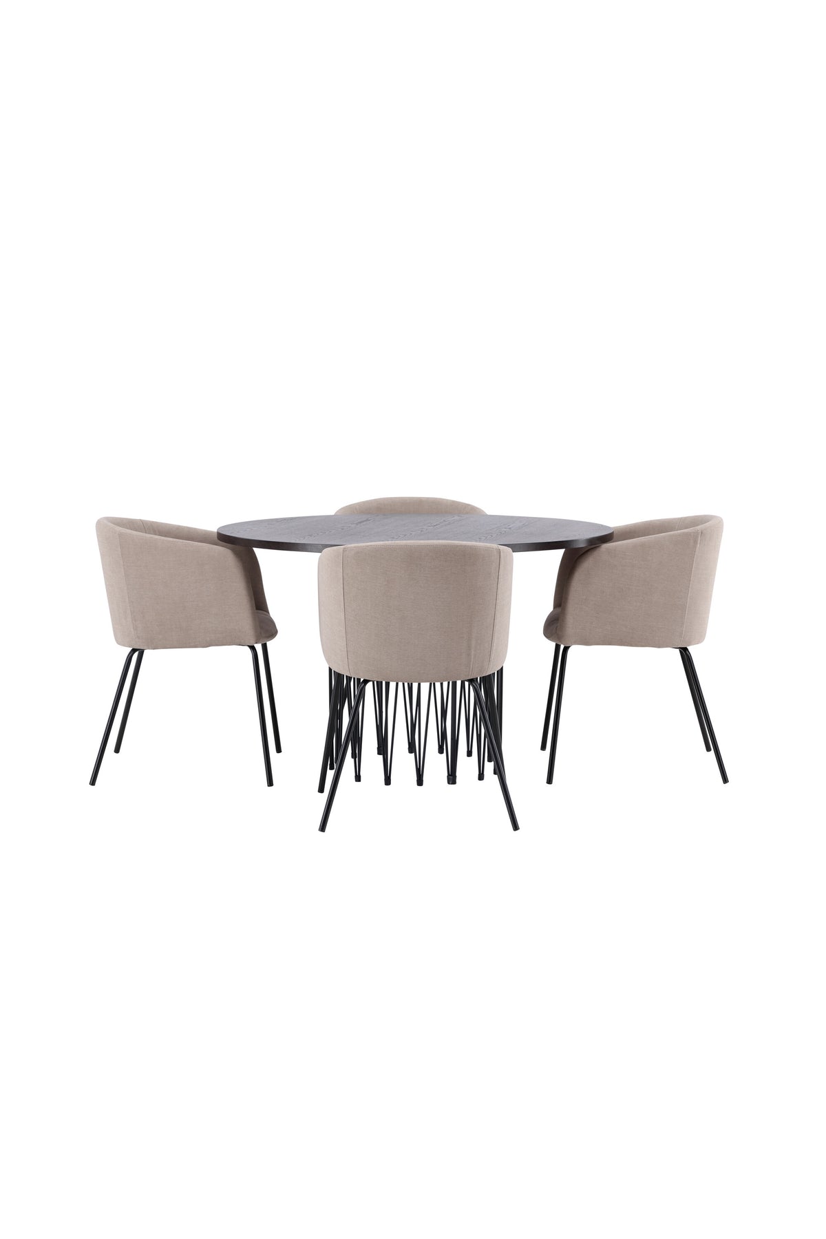 Stone Esszimmerset + Berit ⌀120cm/4St. in Beige, Schwarz präsentiert im Onlineshop von KAQTU Design AG. Esszimmerset ist von Venture Home