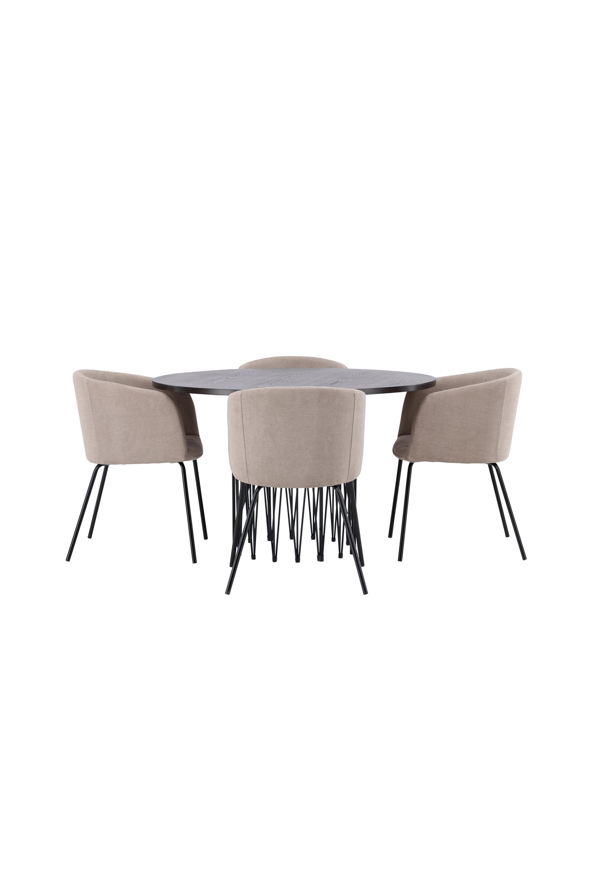 Stone Esszimmerset + Berit ⌀120cm/4St. in Beige, Schwarz präsentiert im Onlineshop von KAQTU Design AG. Esszimmerset ist von Venture Home