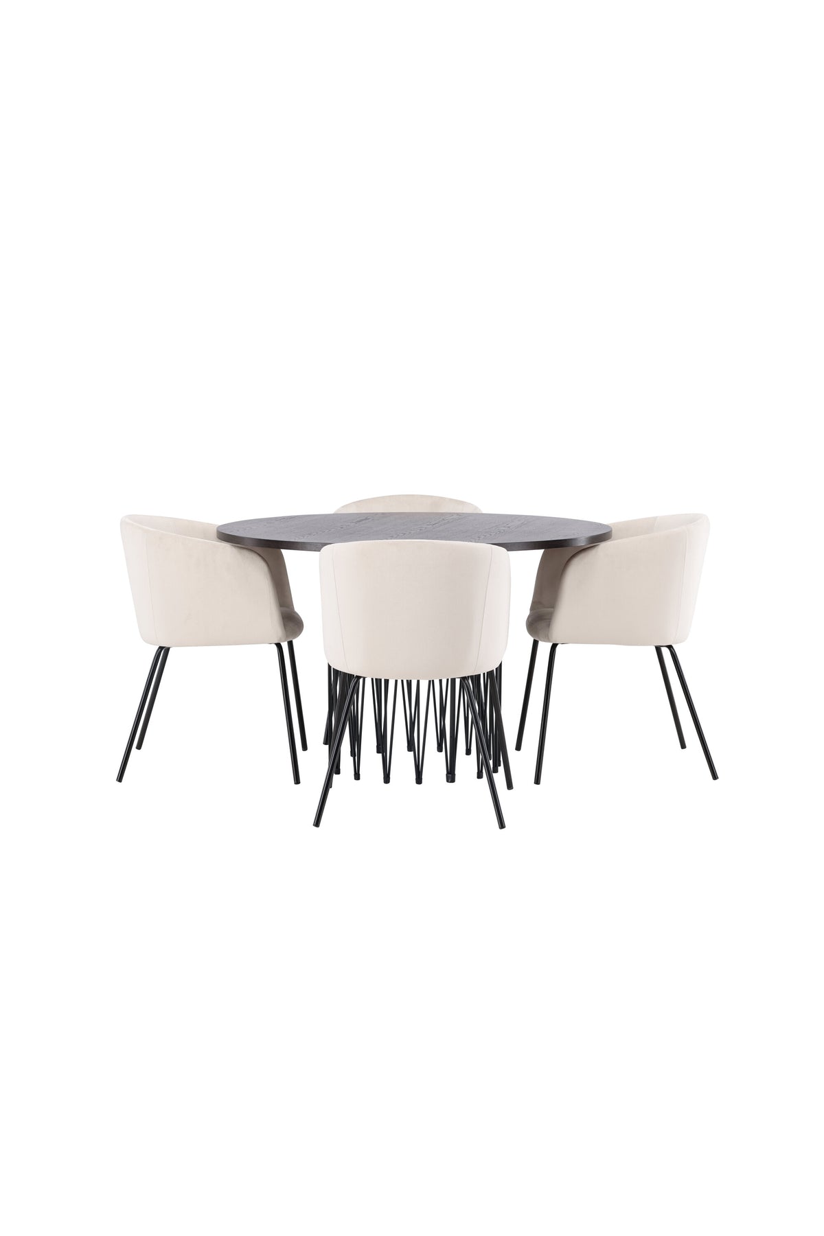Stone Esszimmerset + Berit ⌀120cm/4St. in Beige, Schwarz präsentiert im Onlineshop von KAQTU Design AG. Esszimmerset ist von Venture Home