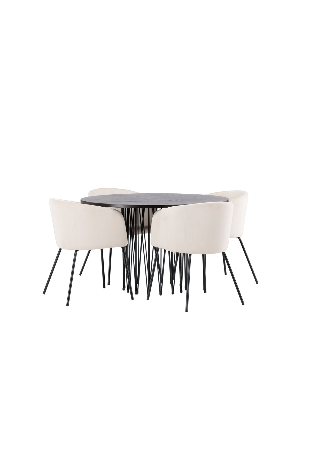 Stone Esszimmerset + Berit ⌀120cm/4St. in Beige, Schwarz präsentiert im Onlineshop von KAQTU Design AG. Esszimmerset ist von Venture Home