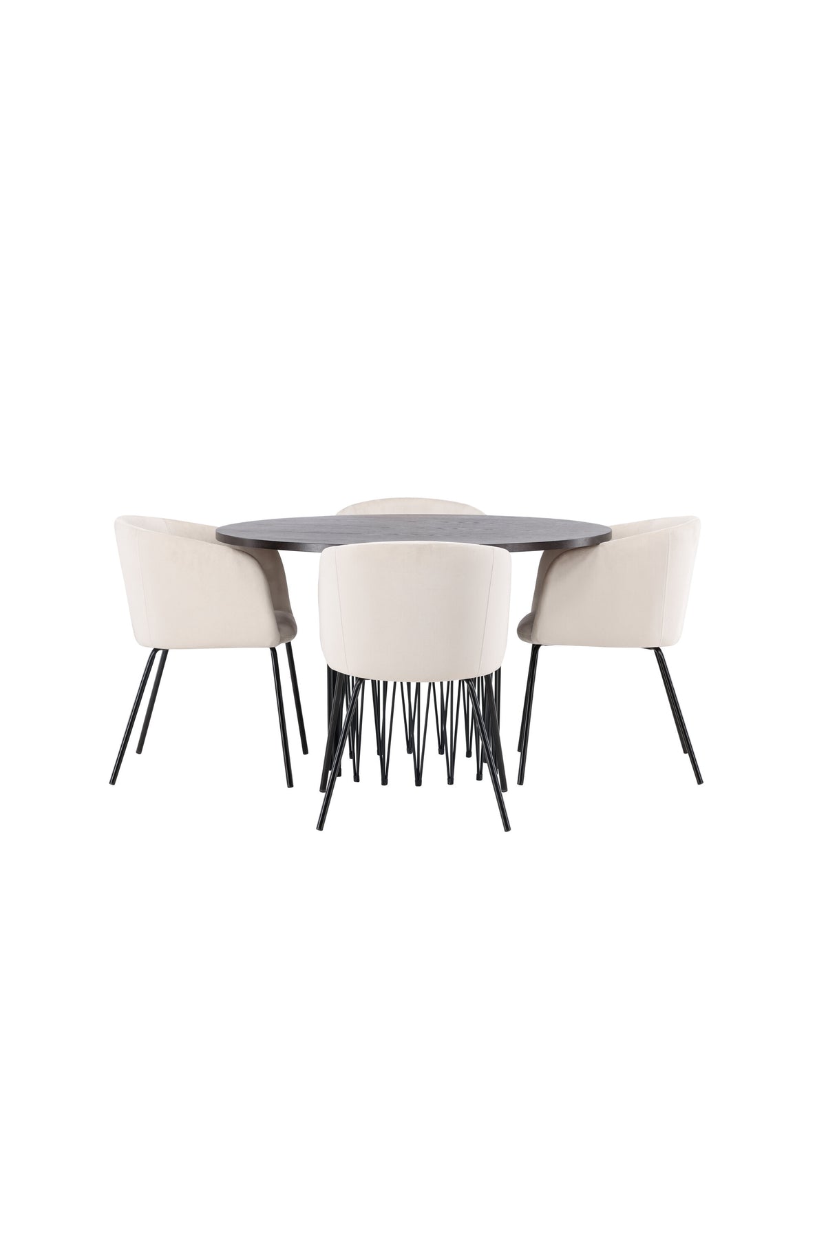 Stone Esszimmerset + Berit ⌀120cm/4St. in Beige, Schwarz präsentiert im Onlineshop von KAQTU Design AG. Esszimmerset ist von Venture Home