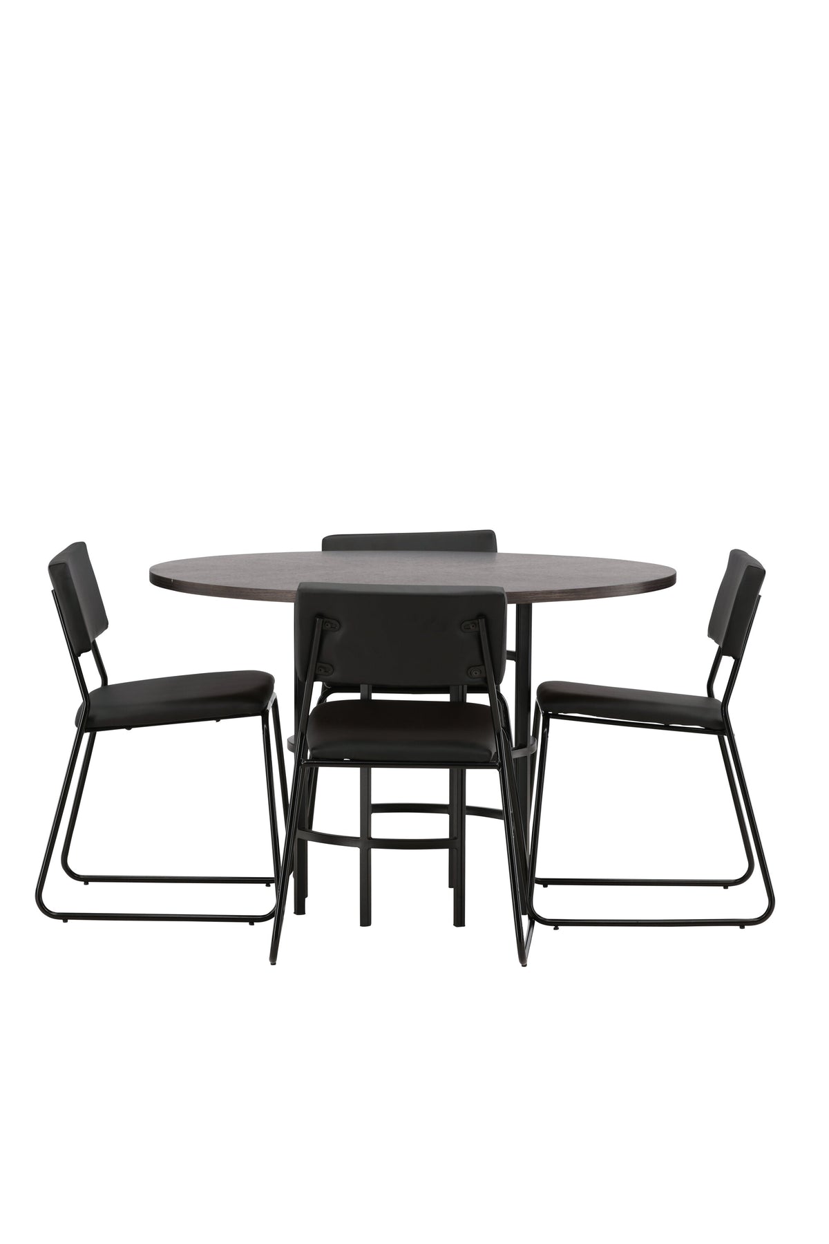 Esszimmerset Copenhagen + Kenth ⌀115cm/4St. in Mocca / Schwarz präsentiert im Onlineshop von KAQTU Design AG. Esszimmerset ist von Venture Home