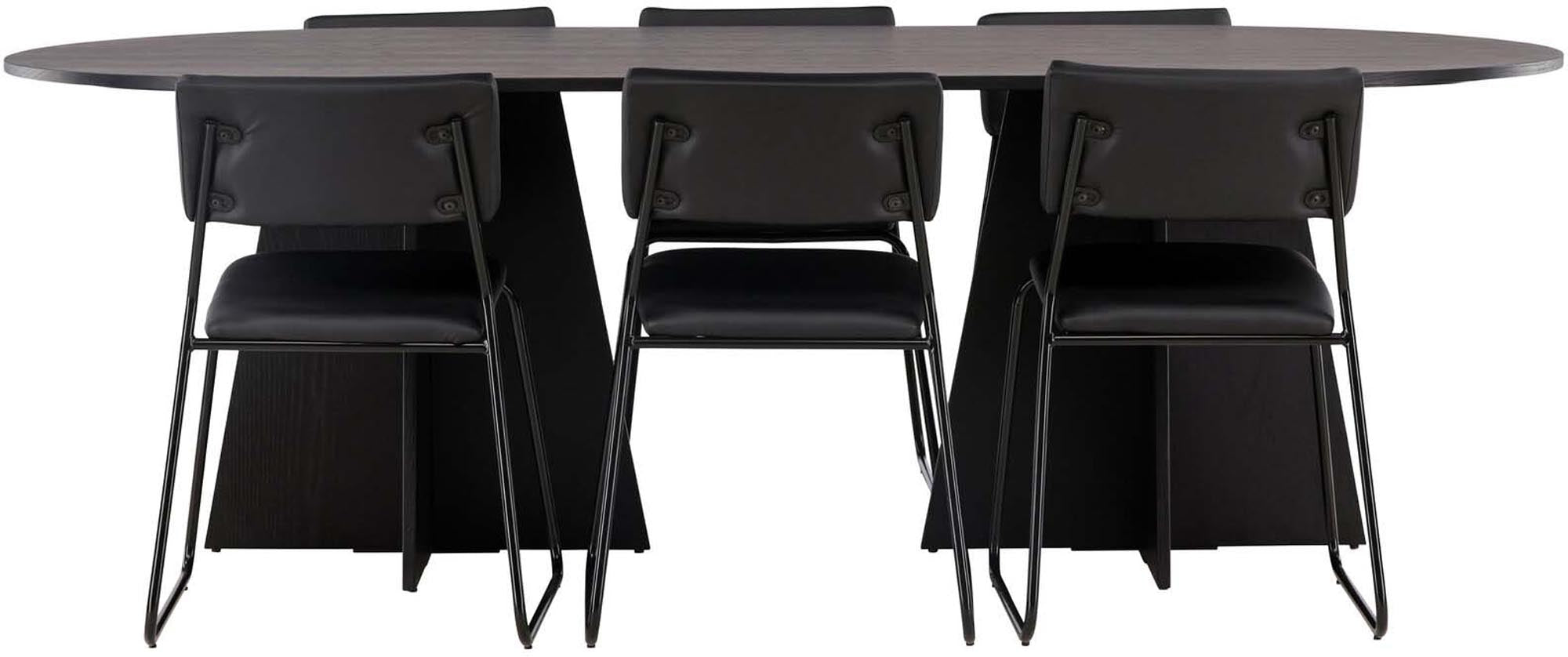 Stilvolles Bootcut Esszimmerset mit 6 Stühlen, 230 cm, von Venture Home.