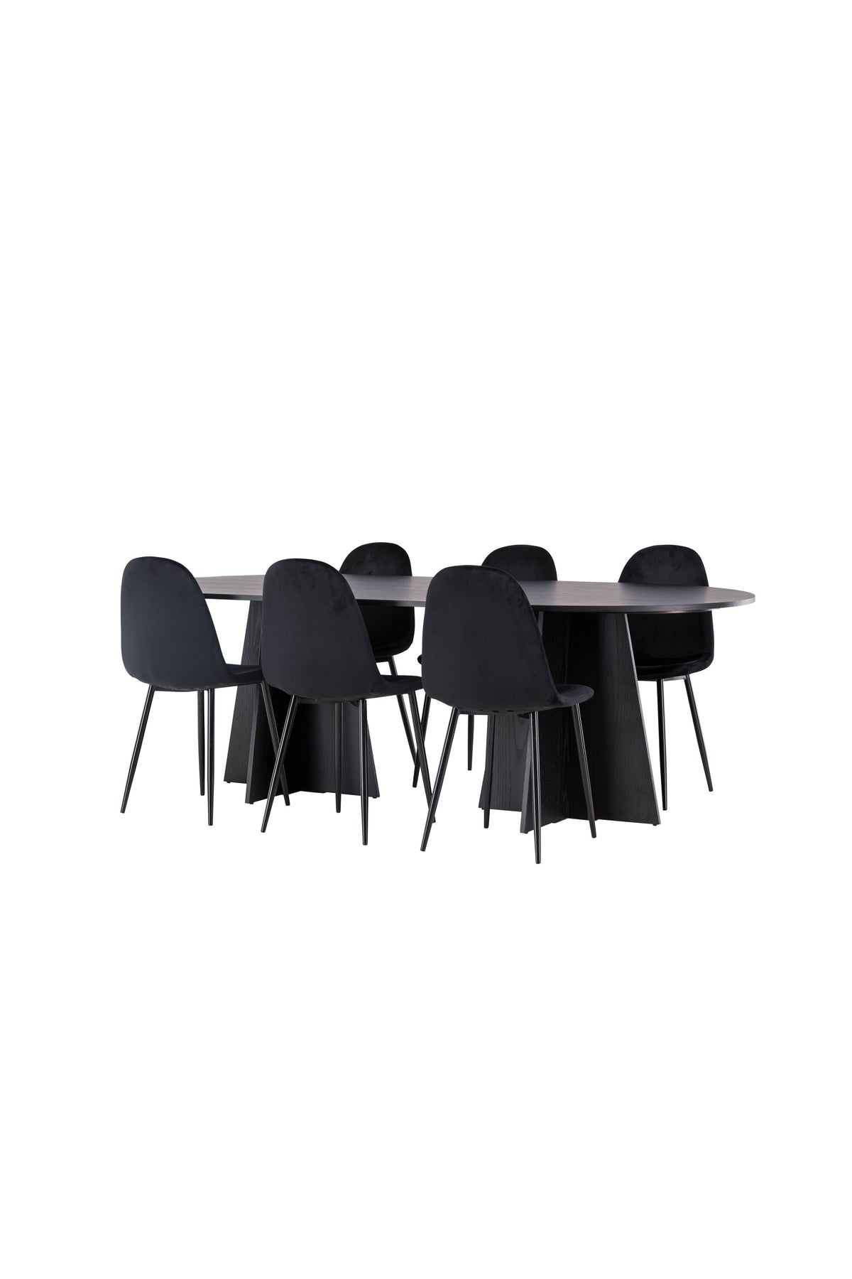 Bootcut Esszimmerset + Polar 230cm/6St. in Schwarz präsentiert im Onlineshop von KAQTU Design AG. Esszimmerset ist von Venture Home