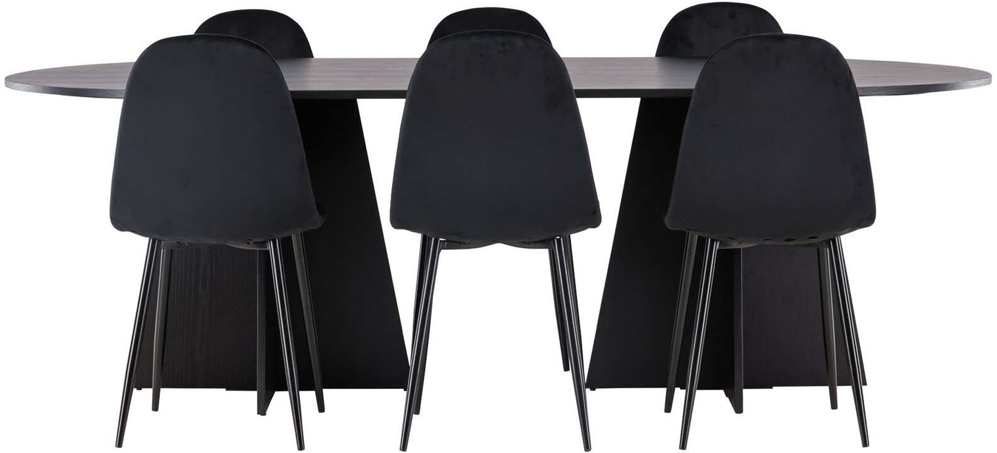 Stilvolles Bootcut Esszimmerset 230cm mit bequemen Polar-Stühlen, ideal für gesellige Runden und modernes Wohndesign.