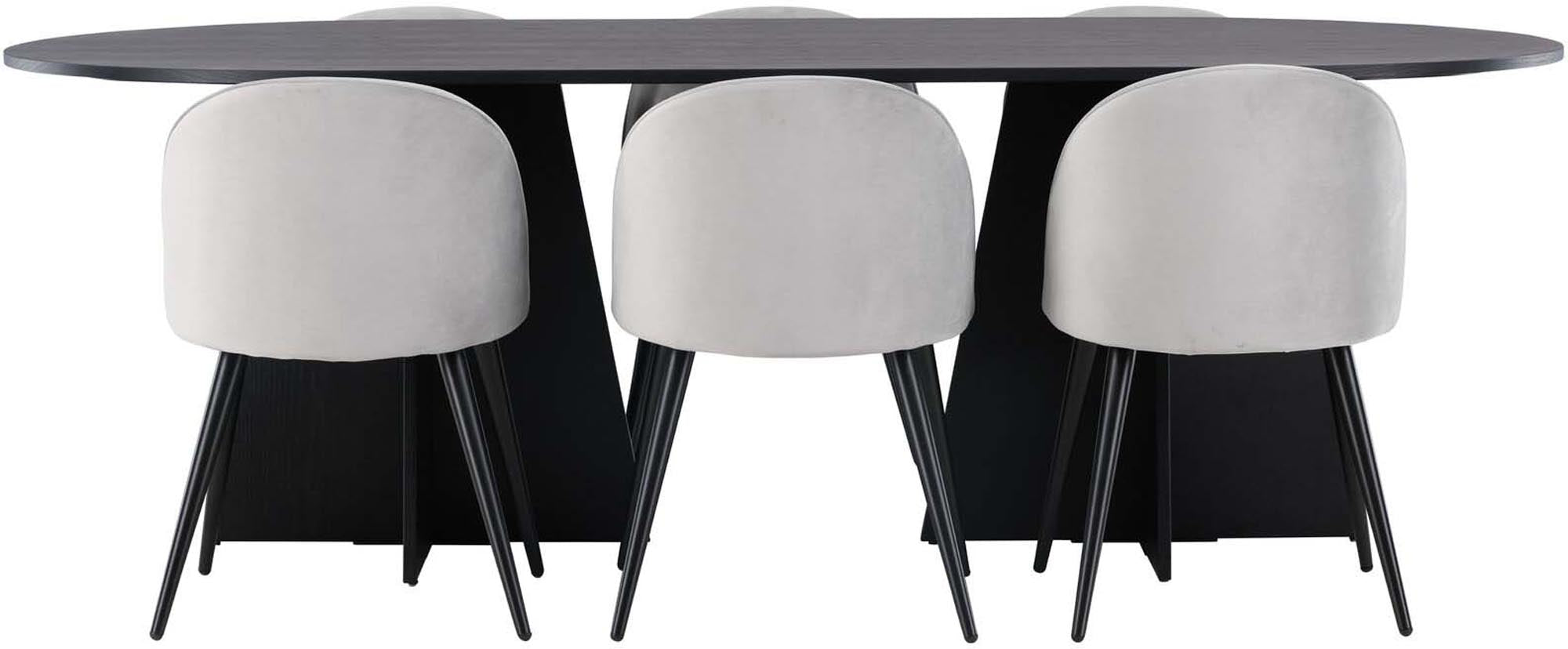 Elegantes Esszimmerset mit 230cm Tisch & 6 Samtstühlen von Venture Home.