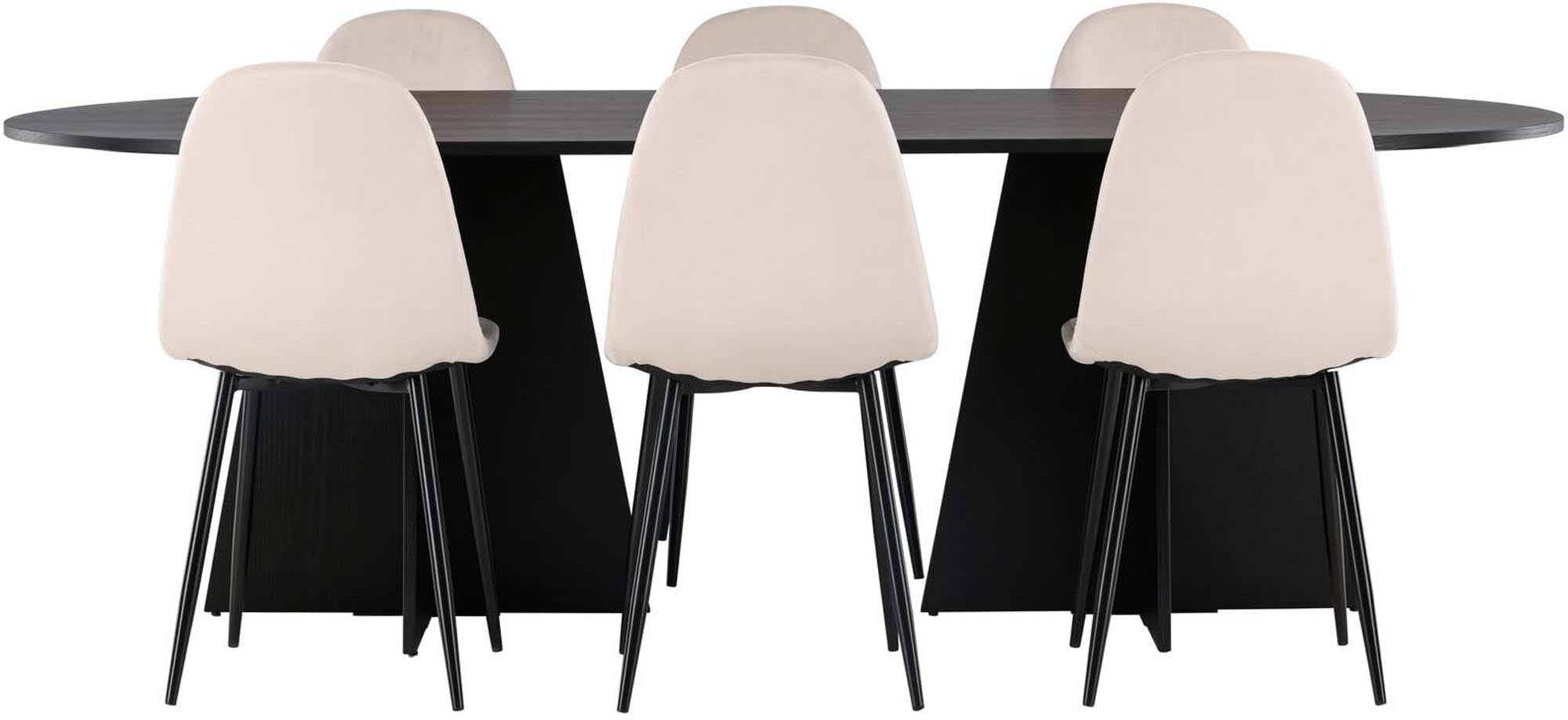 Stilvolles Bootcut Esszimmerset 230cm mit komfortablen Polar-Stühlen für gesellige Runden und unvergessliche Momente.