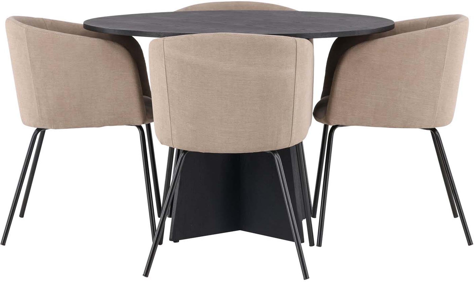 Modernes Esszimmerset Bootcut + Berit, 110cm, 4 Stühle, Venture Home.