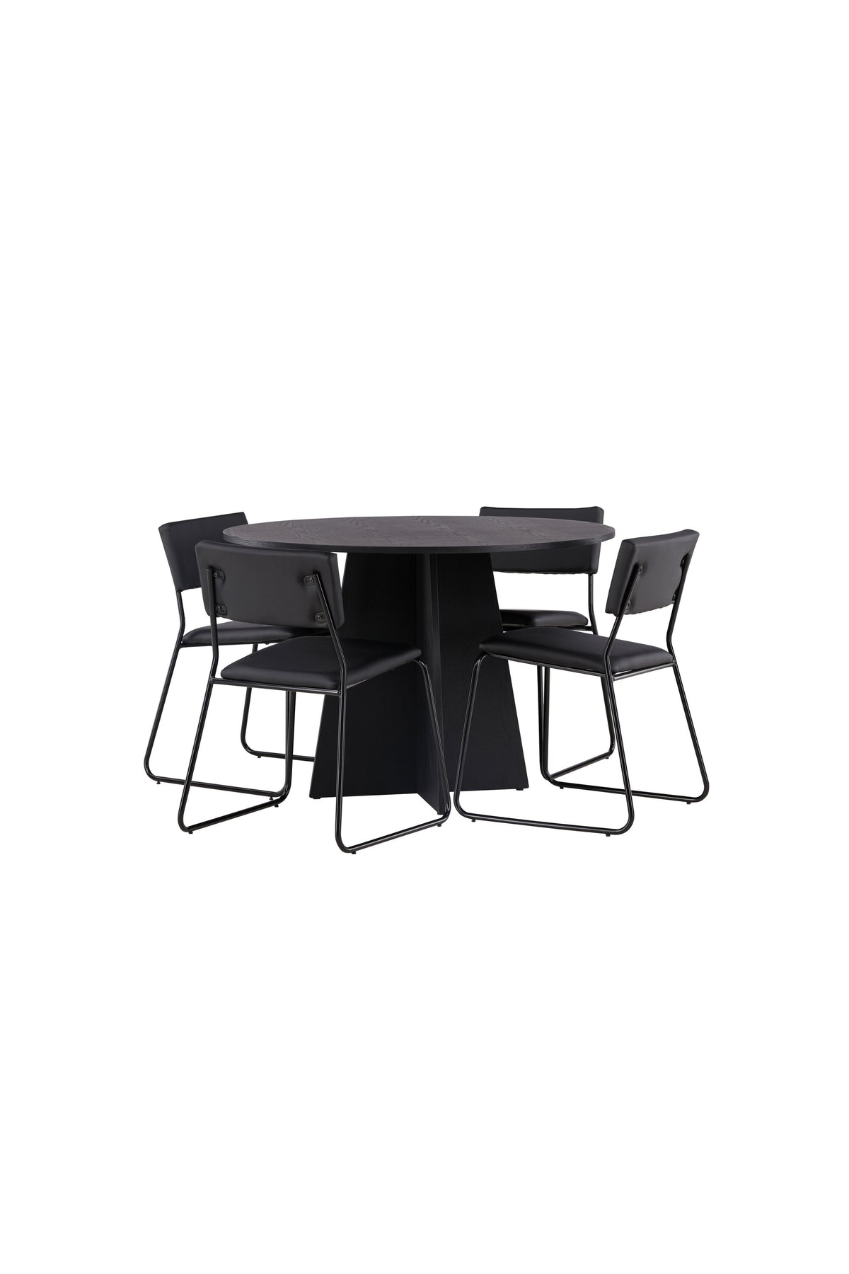 Bootcut Esszimmerset + Kenth ⌀110cm/4St. in Schwarz präsentiert im Onlineshop von KAQTU Design AG. Esszimmerset ist von Venture Home