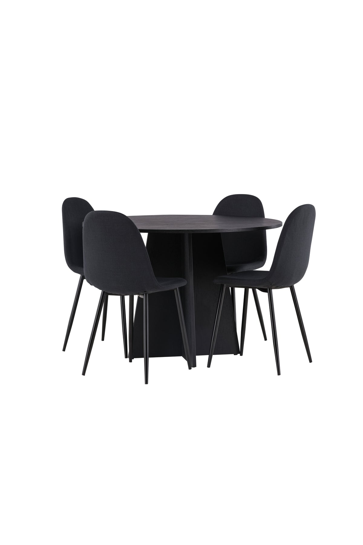 Bootcut Esszimmerset + Polar ⌀110cm/4St. in Schwarz präsentiert im Onlineshop von KAQTU Design AG. Esszimmerset ist von Venture Home