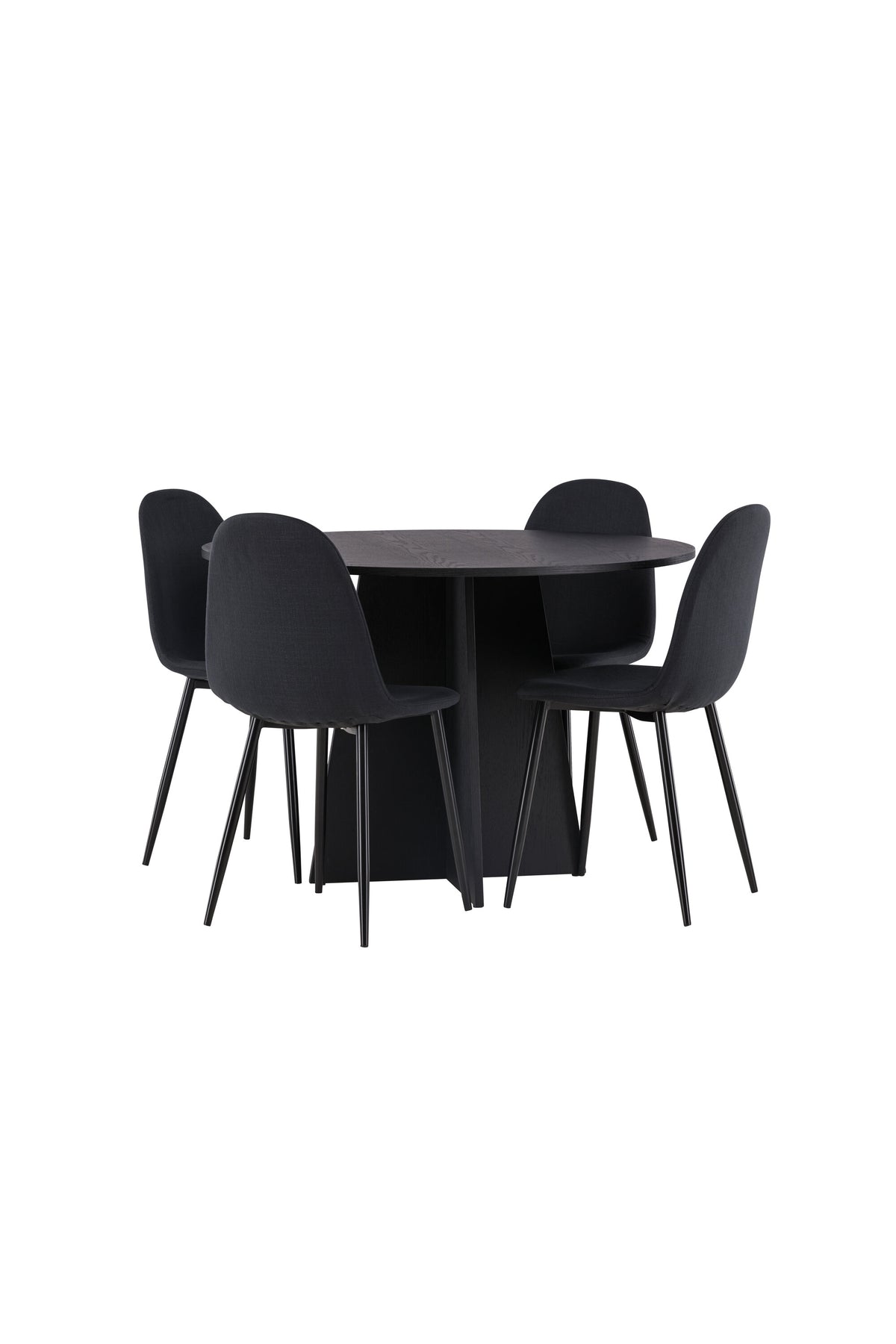 Bootcut Esszimmerset + Polar ⌀110cm/4St. in Schwarz präsentiert im Onlineshop von KAQTU Design AG. Esszimmerset ist von Venture Home
