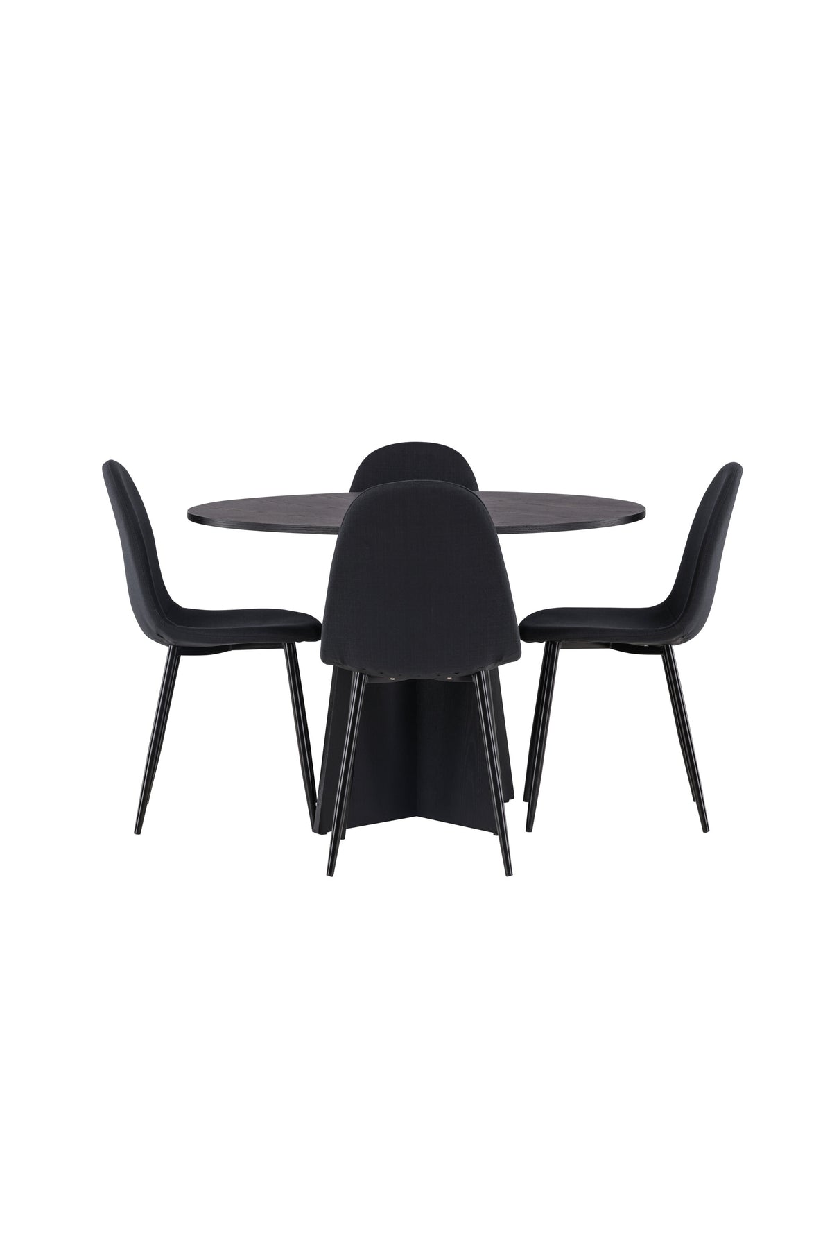 Bootcut Esszimmerset + Polar ⌀110cm/4St. in Schwarz präsentiert im Onlineshop von KAQTU Design AG. Esszimmerset ist von Venture Home