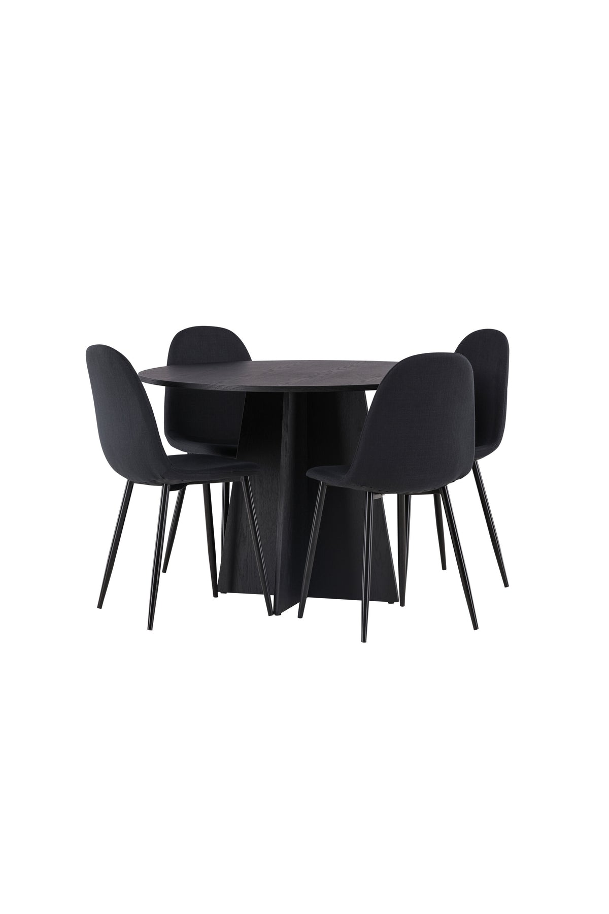 Bootcut Esszimmerset + Polar ⌀110cm/4St. in Schwarz präsentiert im Onlineshop von KAQTU Design AG. Esszimmerset ist von Venture Home