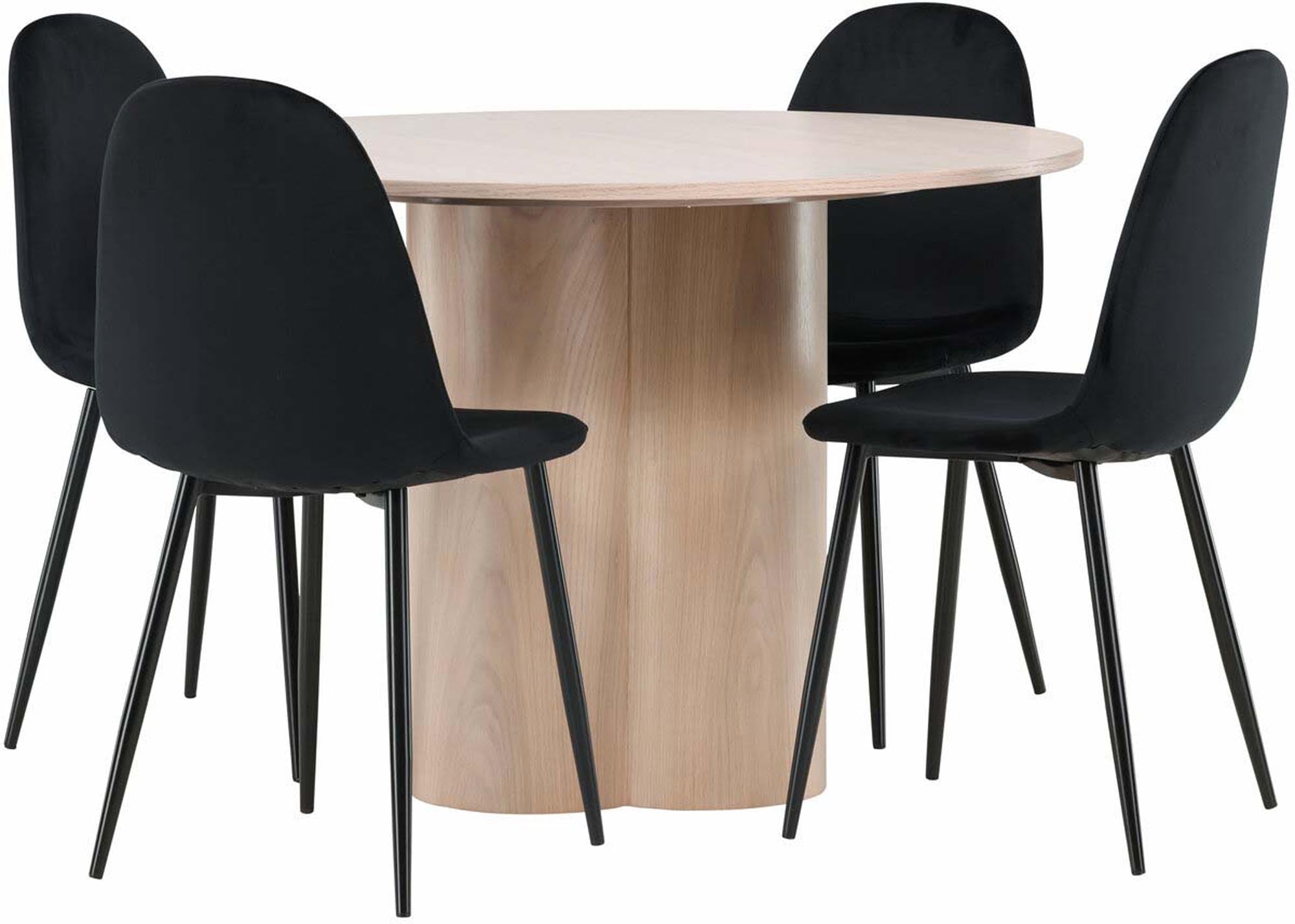 Modernes Olivia Esszimmer Set mit Polar Tisch und 4 Stühlen.