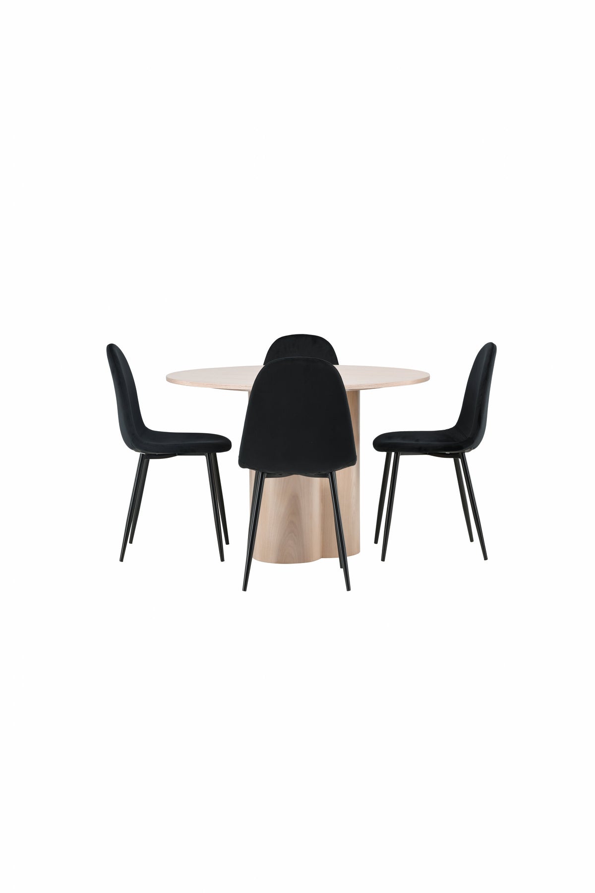 Olivia Esszimmer Set + Polar ⌀110cm/4St. in Natur / Schwarz präsentiert im Onlineshop von KAQTU Design AG. Esszimmerset ist von Venture Home