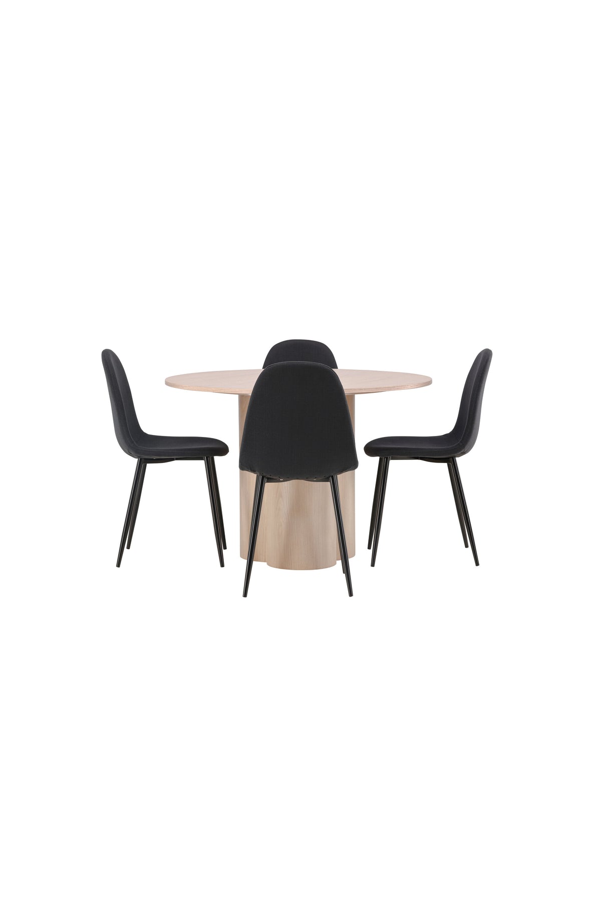 Olivia Esszimmer Set + Polar ⌀110cm/4St. in Natur / Schwarz präsentiert im Onlineshop von KAQTU Design AG. Esszimmerset ist von Venture Home