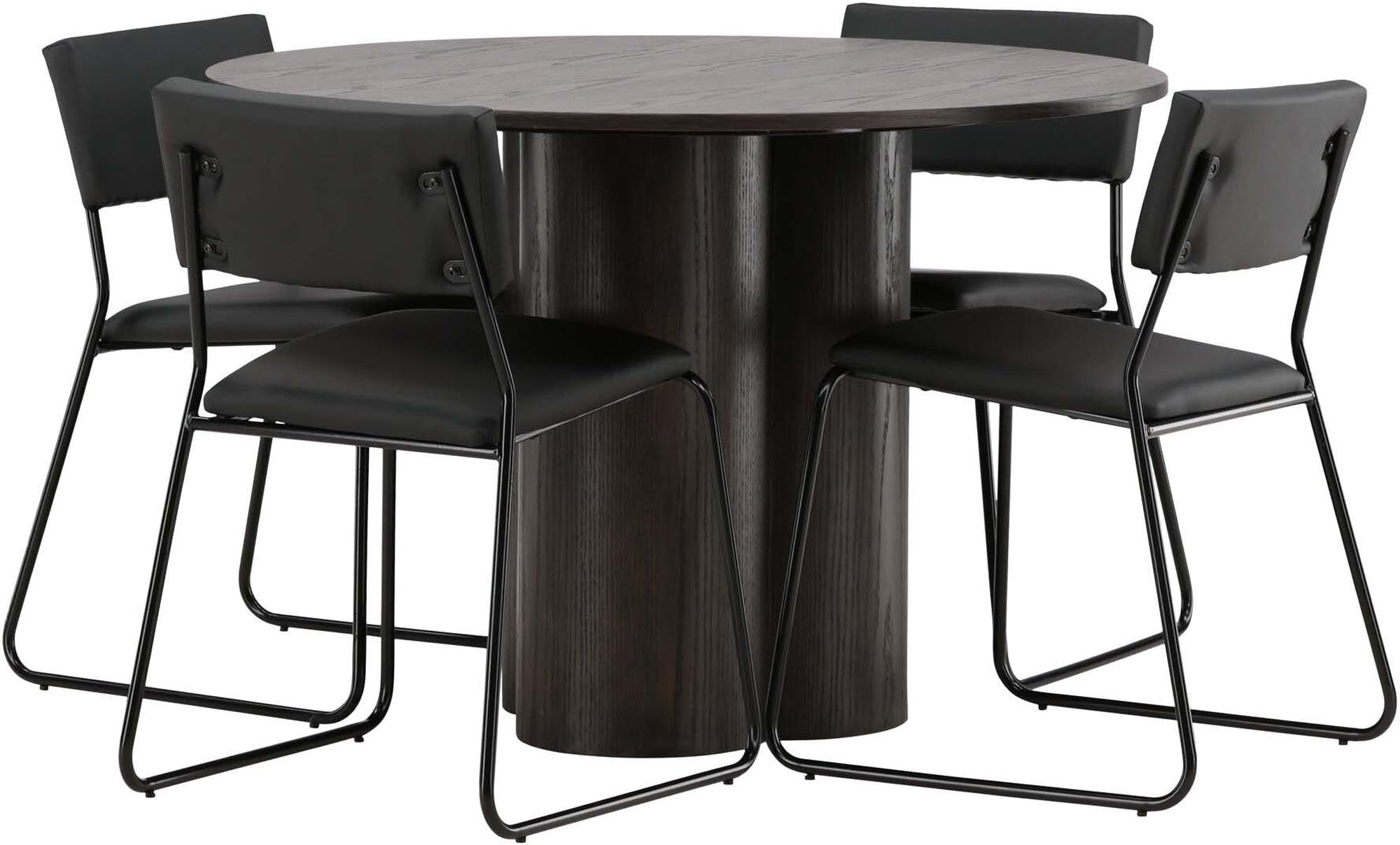 Elegantes Olivia Set: Kenth Tisch 110cm & 4 Stühle von Venture Home.