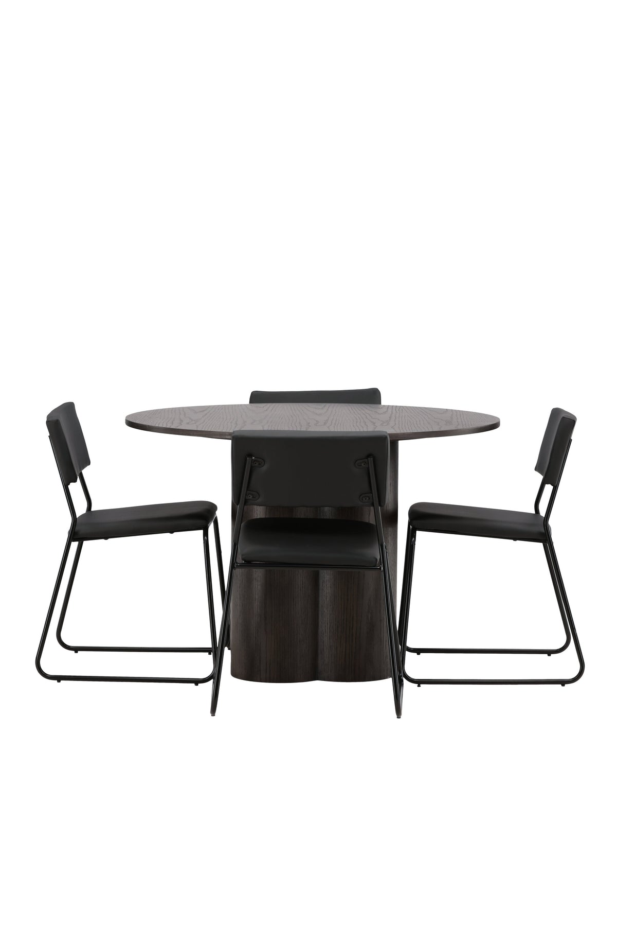 Olivia Esszimmer Set + Kenth ⌀110cm/4St. in Braun / Schwarz präsentiert im Onlineshop von KAQTU Design AG. Esszimmerset ist von Venture Home