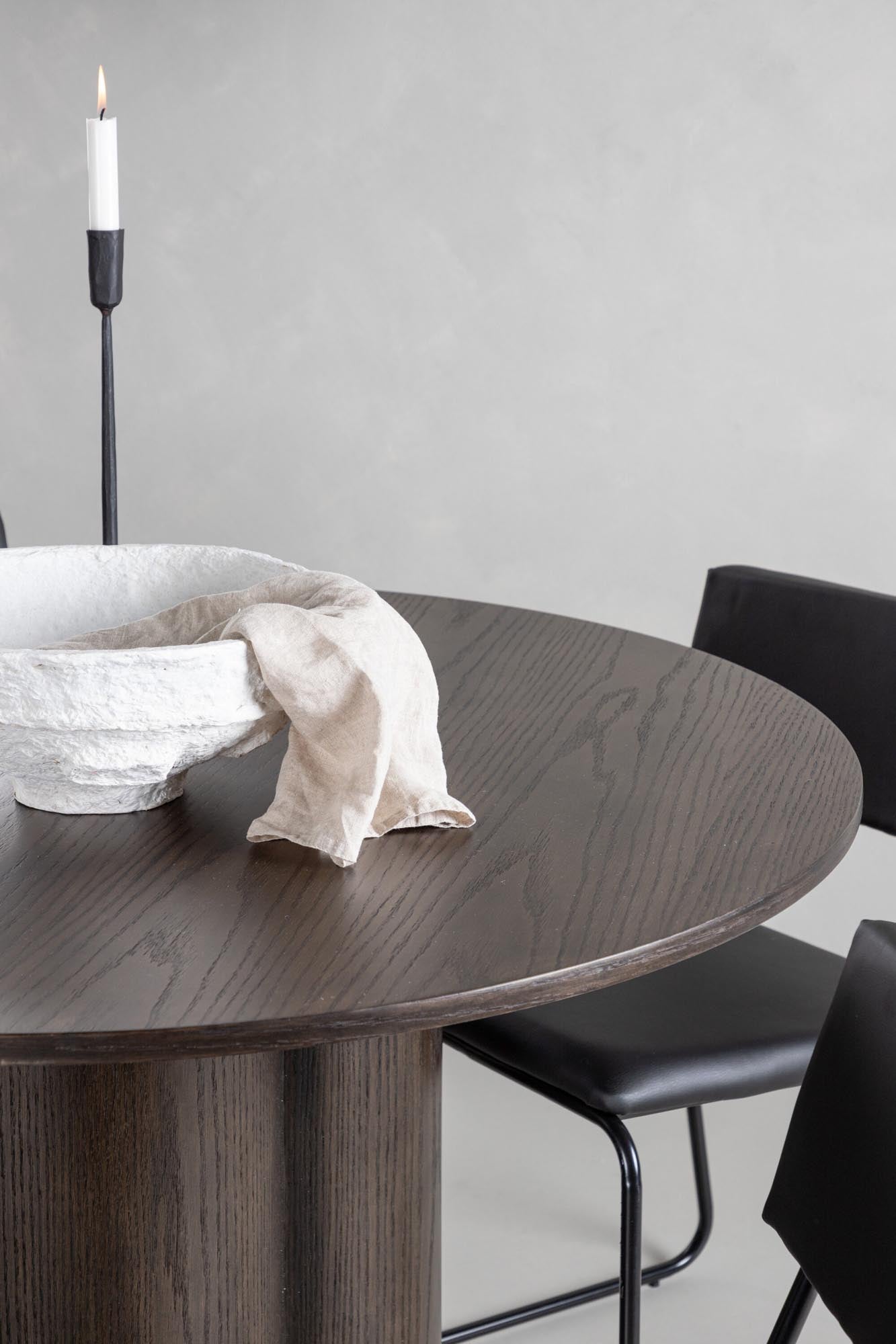 Modernes Olivia Esszimmer Set mit rundem Kenth Tisch von Venture Home.