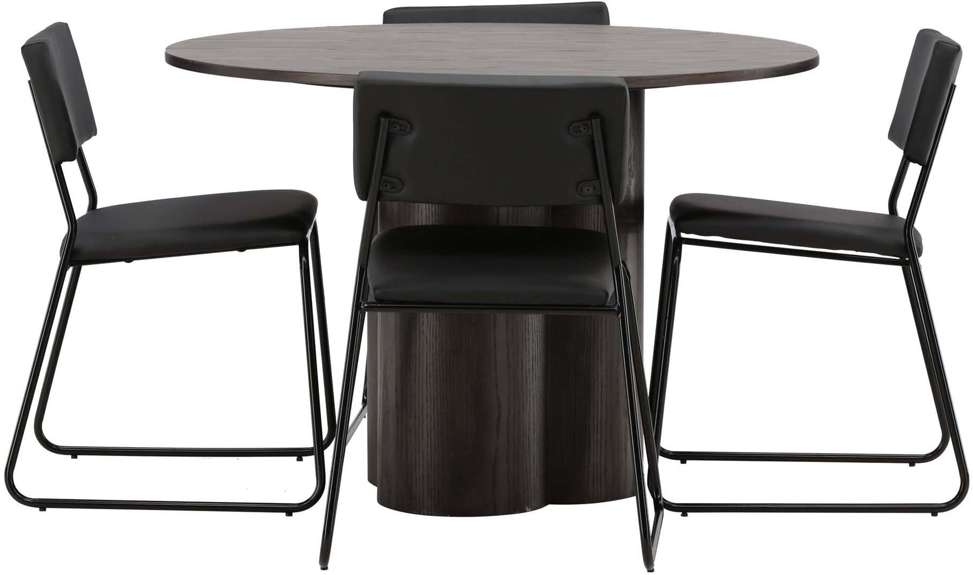 Elegantes Olivia Set: Kenth Tisch 110cm & 4 Stühle von Venture Home.