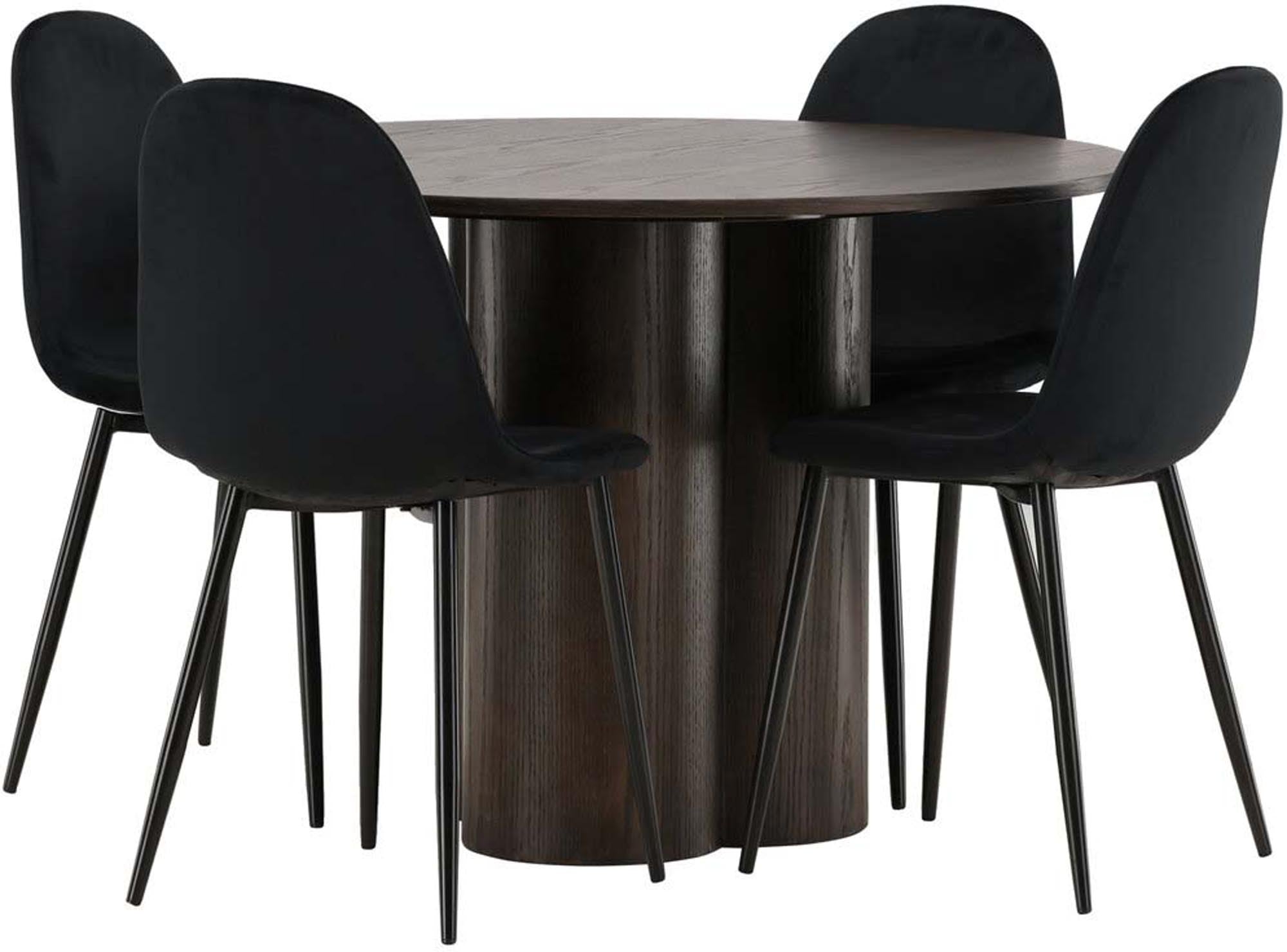 Modernes Olivia Esszimmer Set mit Polar Tisch und 4 Stühlen.