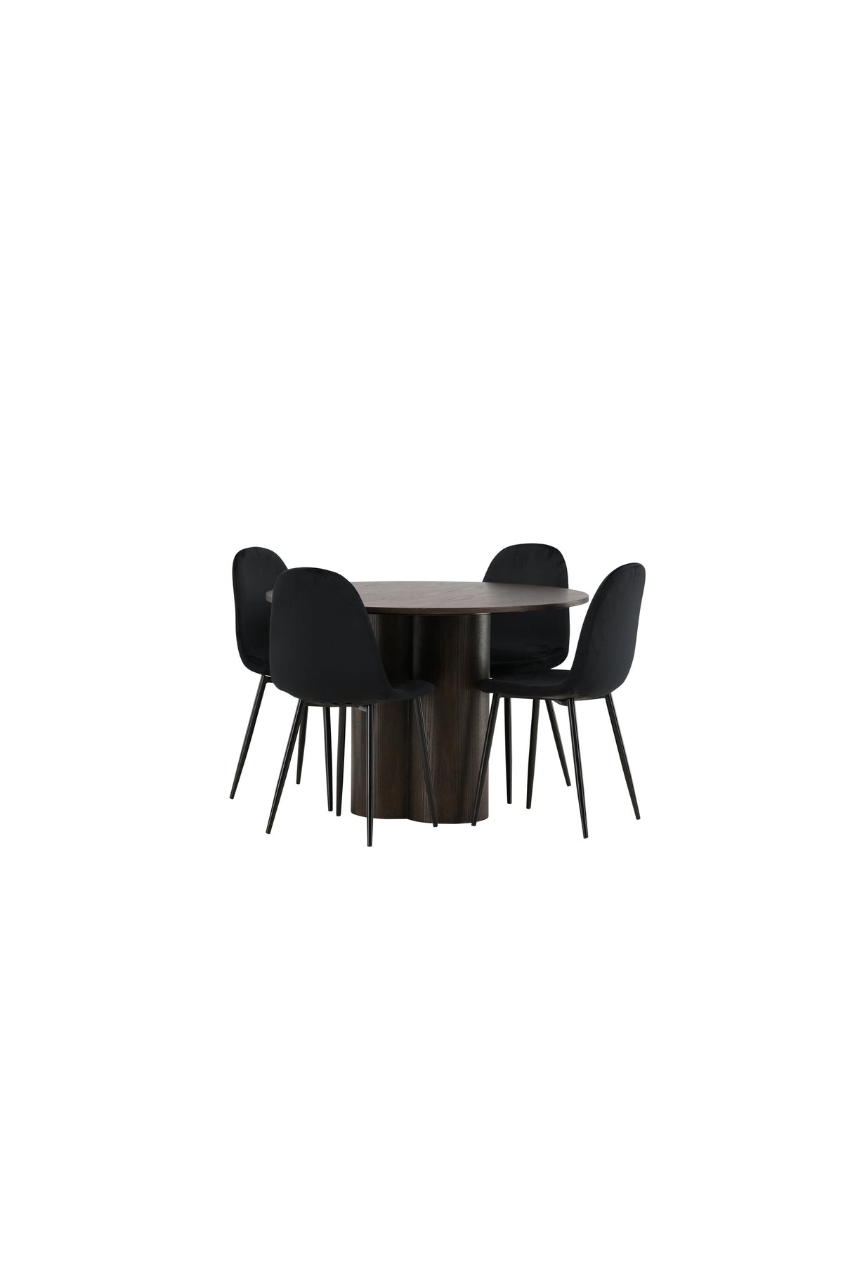 Olivia Esszimmer Set + Polar ⌀110cm/4St. in Schwarz präsentiert im Onlineshop von KAQTU Design AG. Esszimmerset ist von Venture Home