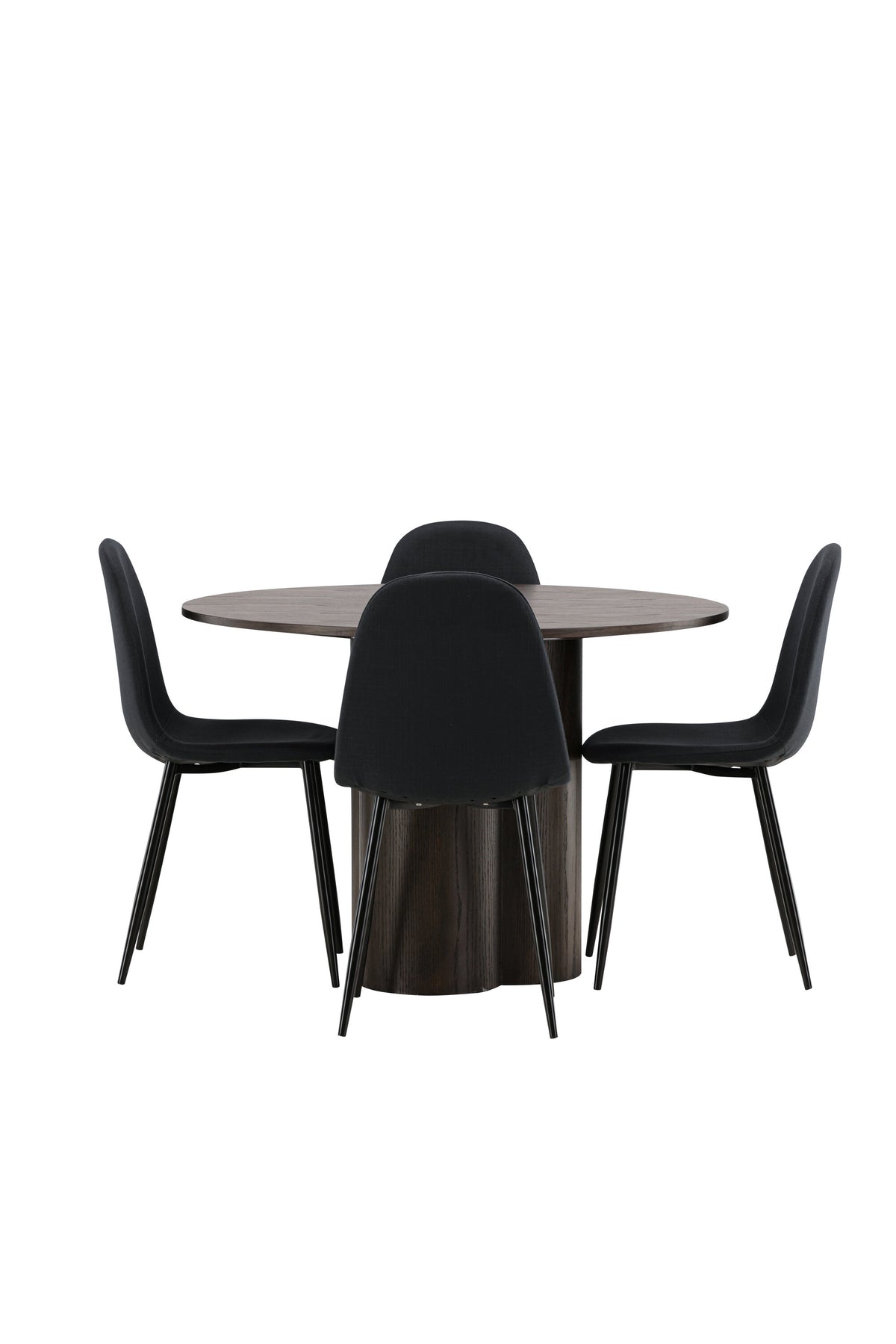 Olivia Esszimmer Set + Polar ⌀110cm/4St. in Schwarz präsentiert im Onlineshop von KAQTU Design AG. Esszimmerset ist von Venture Home
